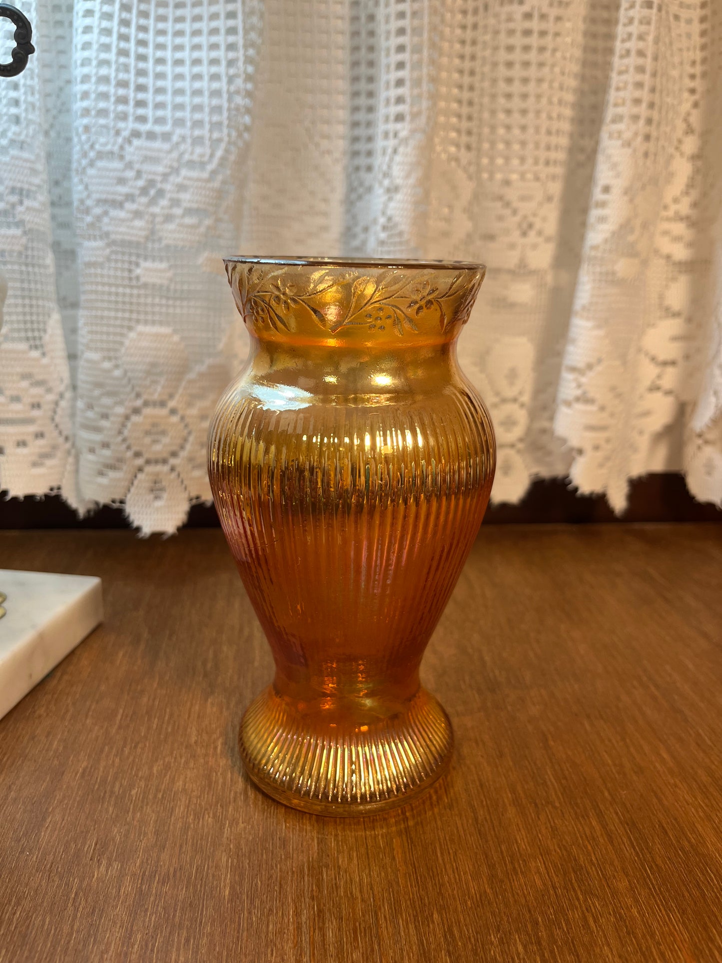 Vintage Marigold Daisy Floral Pattered Vase