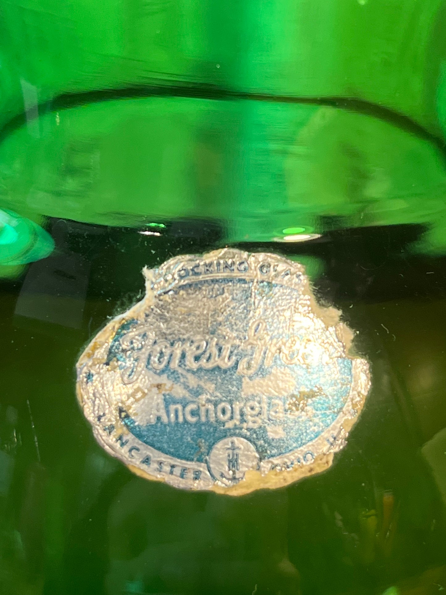 Vintage Forest Green Anchor Hocking Vase