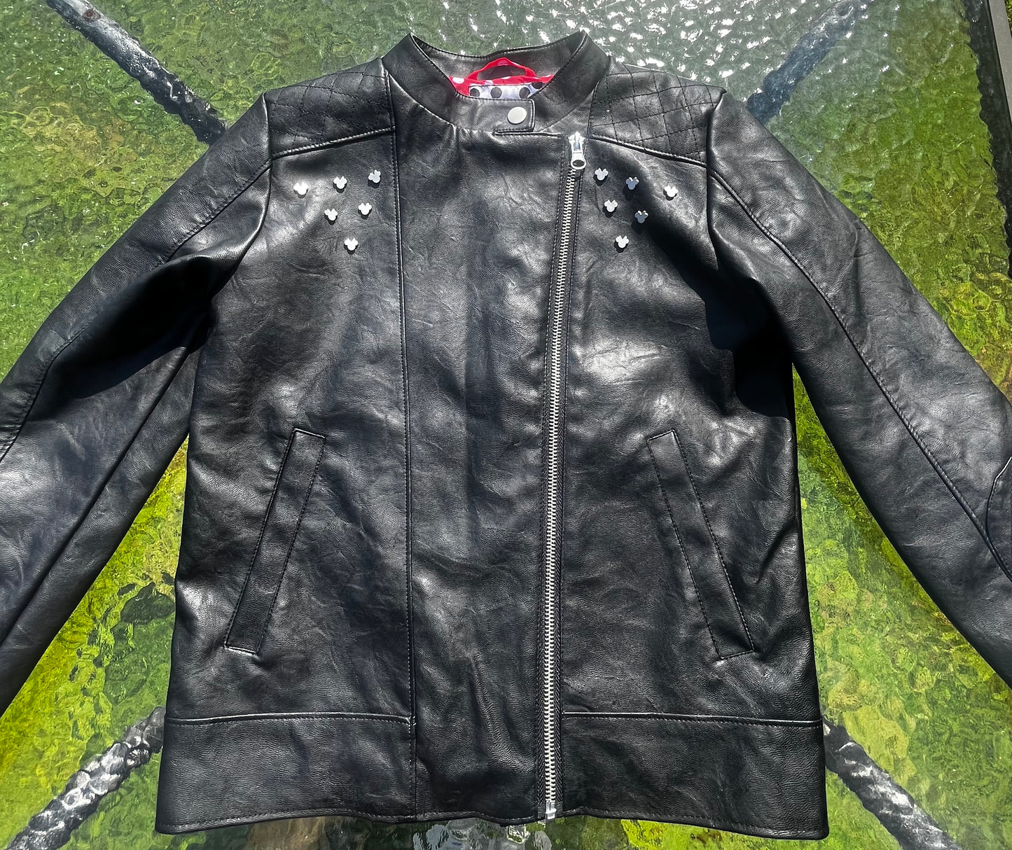 Faux Black Leather Mini Mouse Girls Disney Jacket