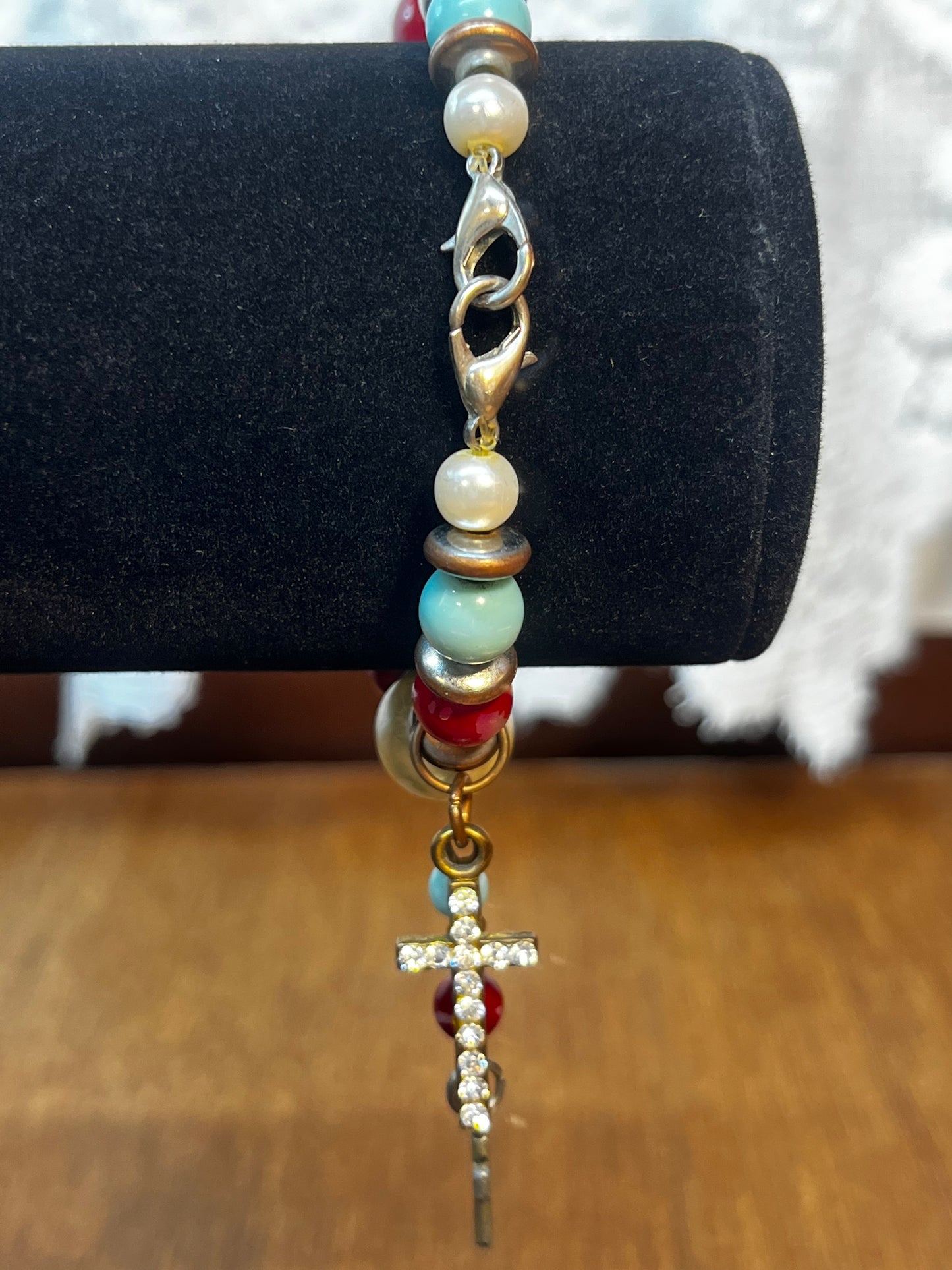 Beaded Turquoise Elastic Bracelet