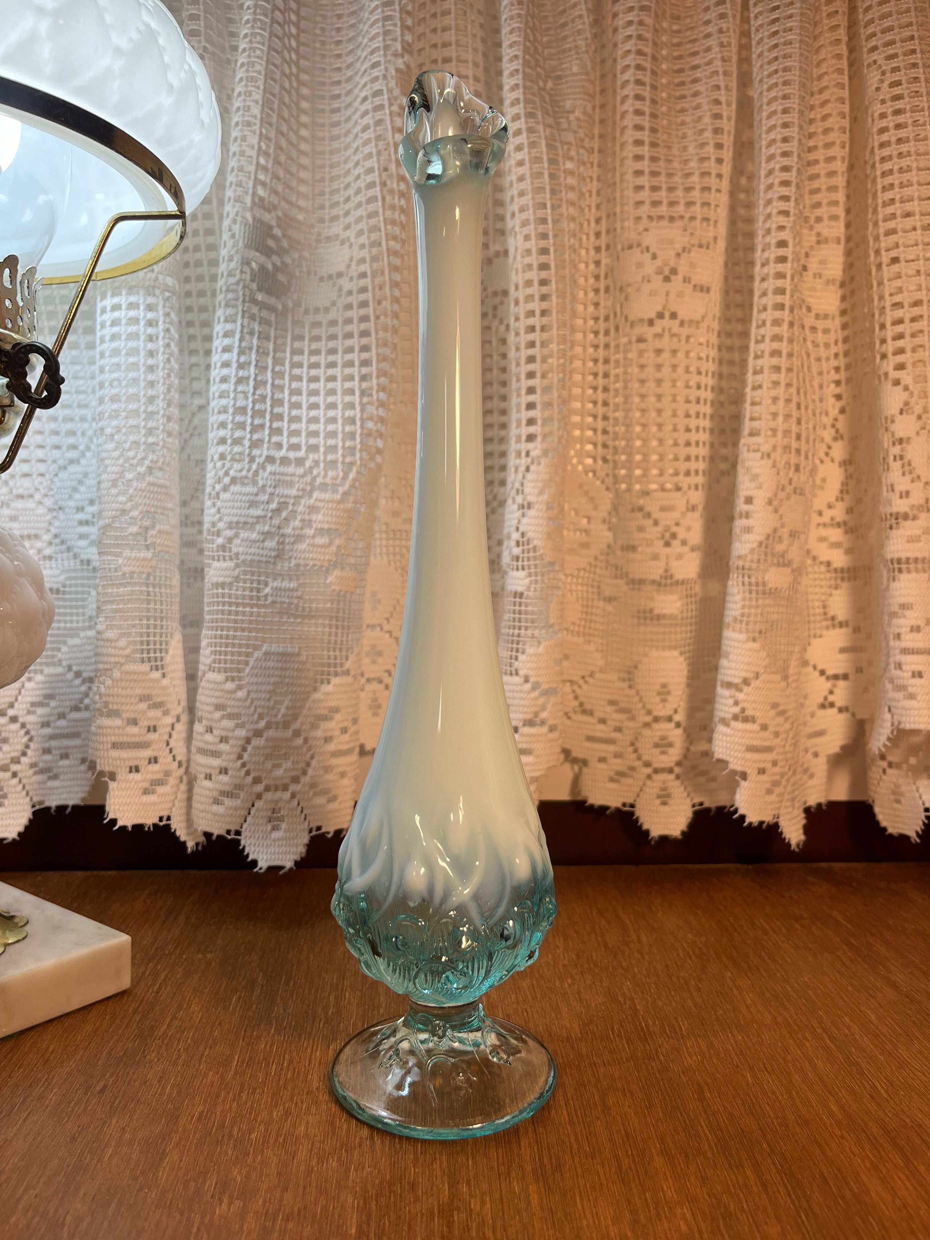 Fenton White Opalescent Swung Vase hotsell ~ Fenton Glass Vase ~ Fenton Tall Glass Vase ~ Fenton Swung Vases ~ Fenton Glass Art ~ Glass Art ~ Fenton