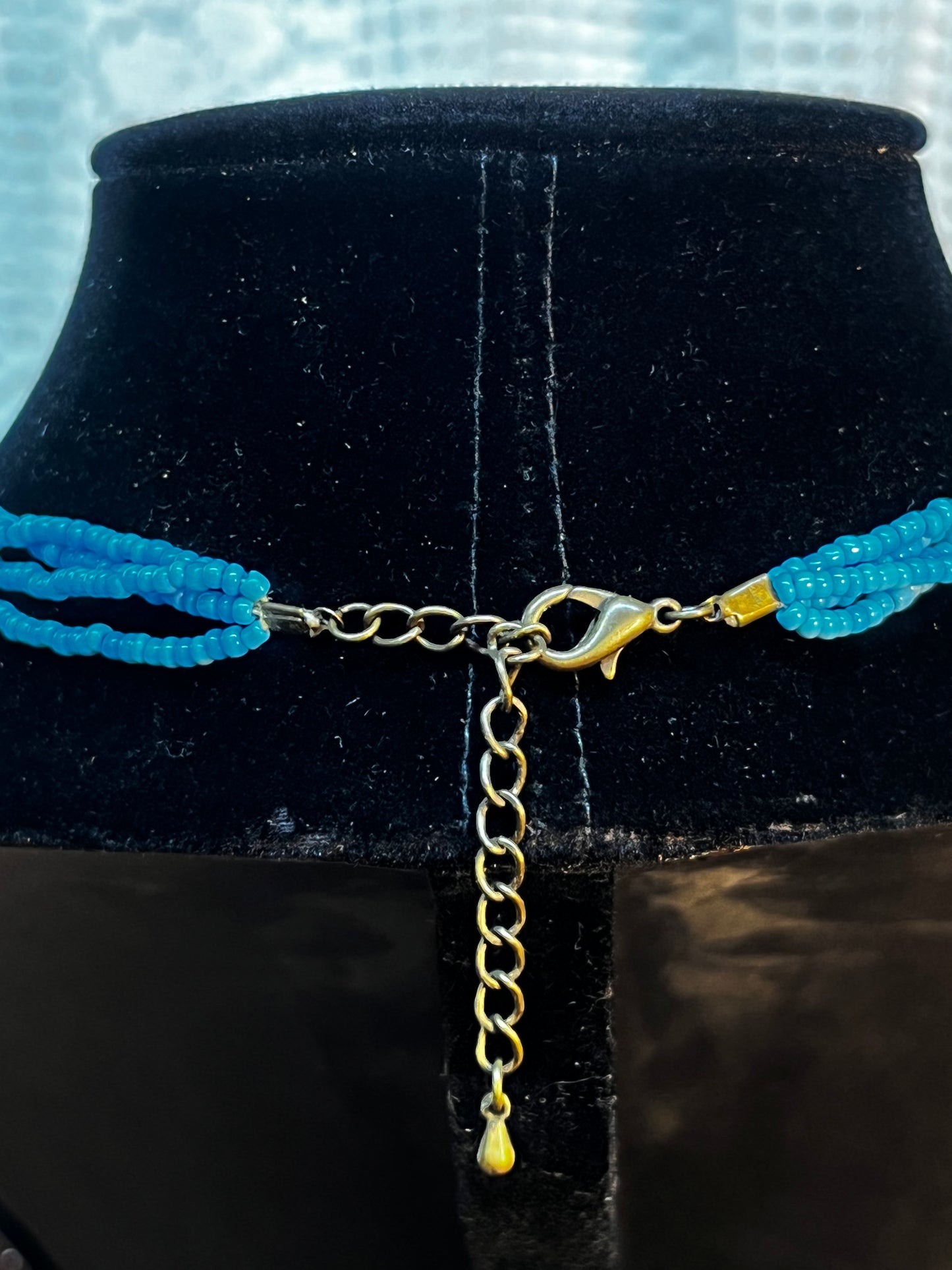 Turquoise Beaded Cross Necklace
