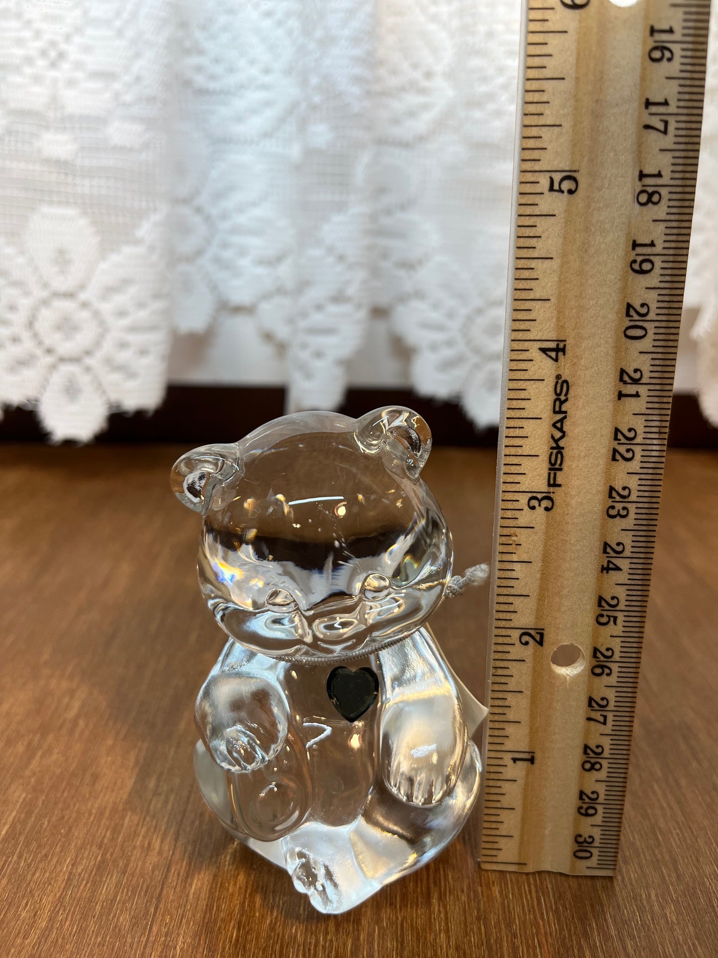 Art Glass Fenton December Birthstone Bear With Tag