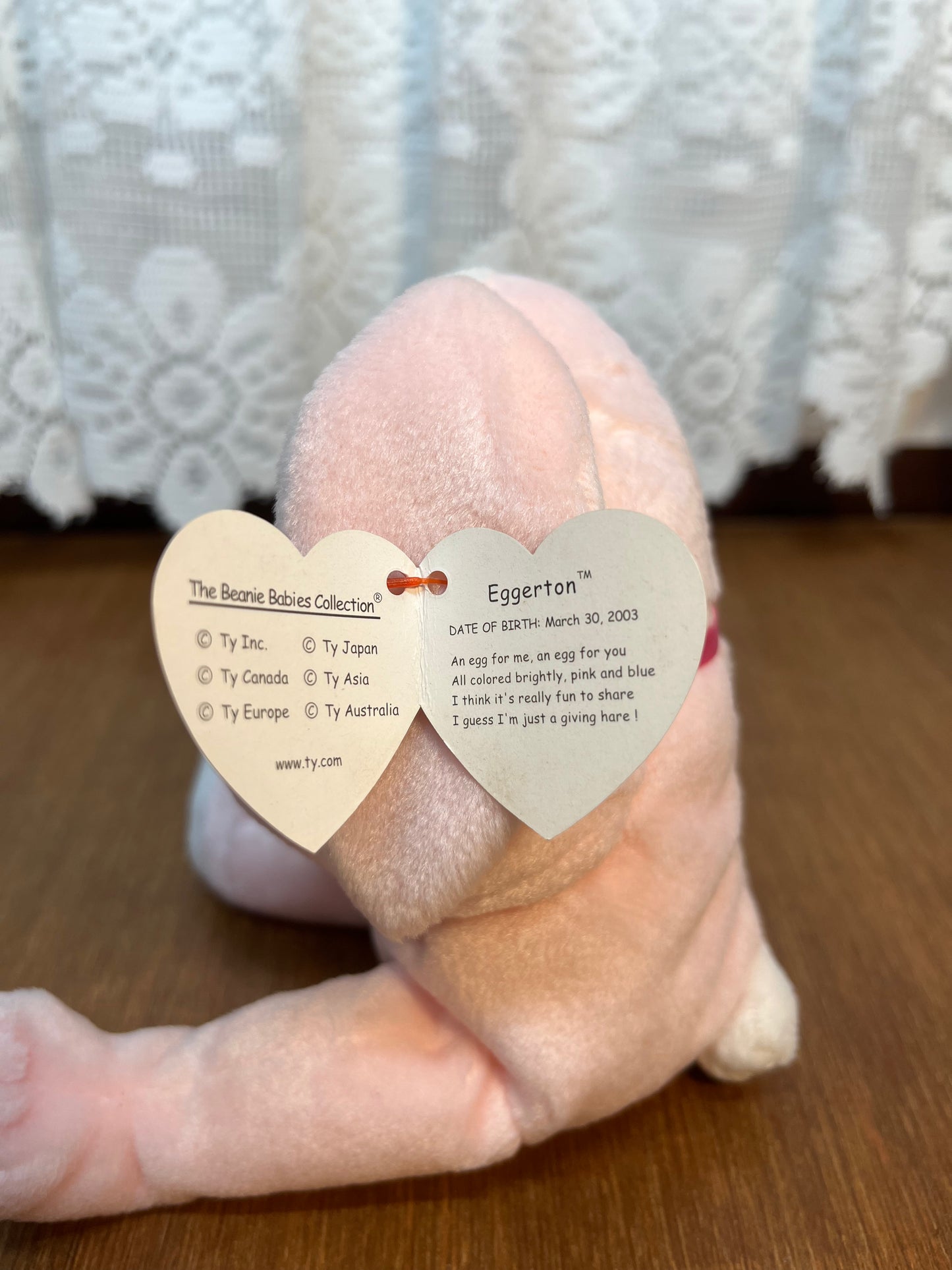 Eggerton Beanie Baby Ty Bunny With Tag