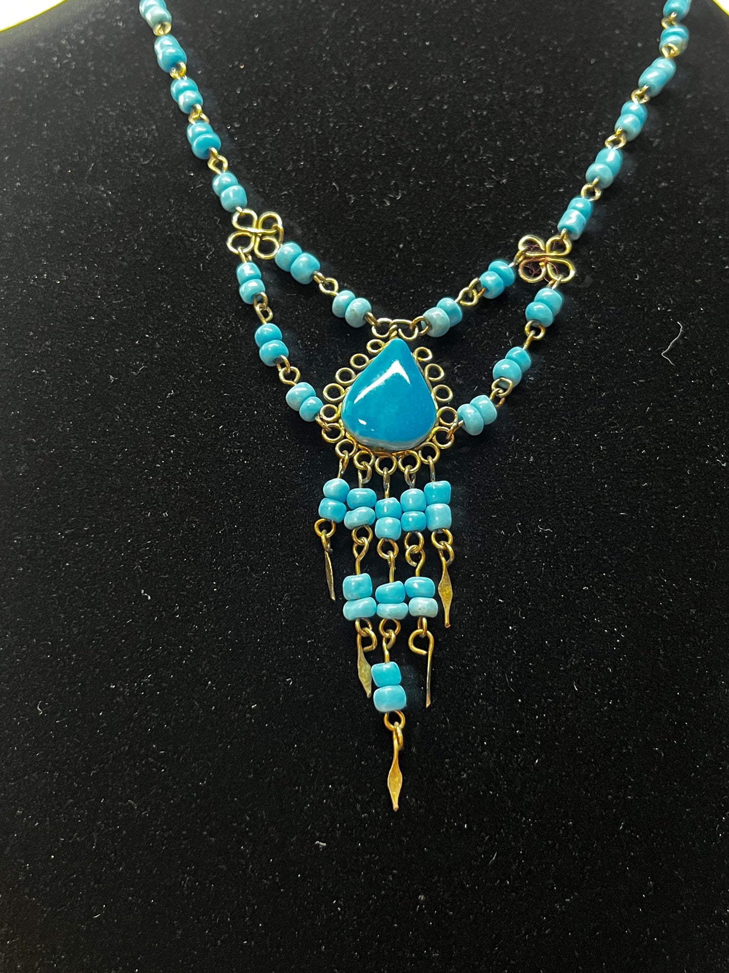 Beaded Turquoise Pendant