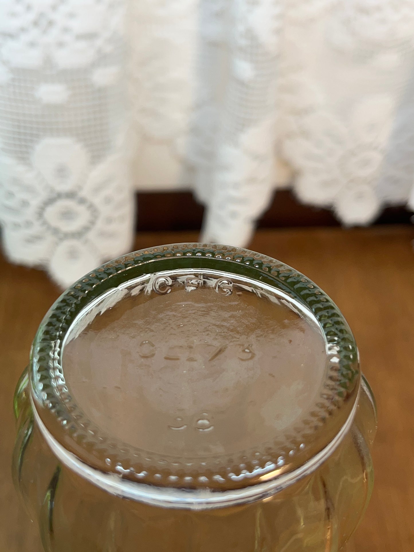 Vintage CFG Scalloped top Glass Bud Vase