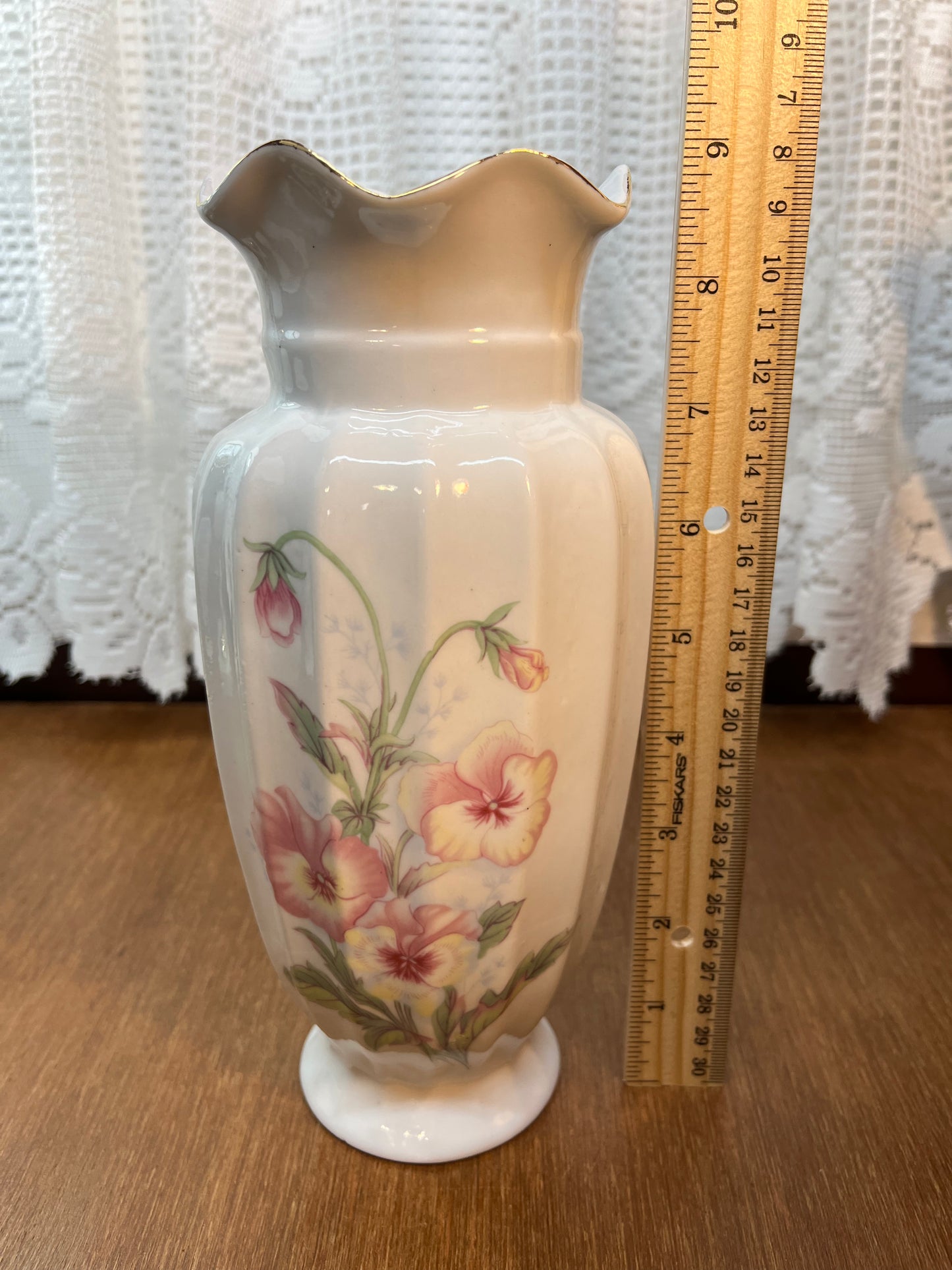 Pink Ruffle Floral Design Vase