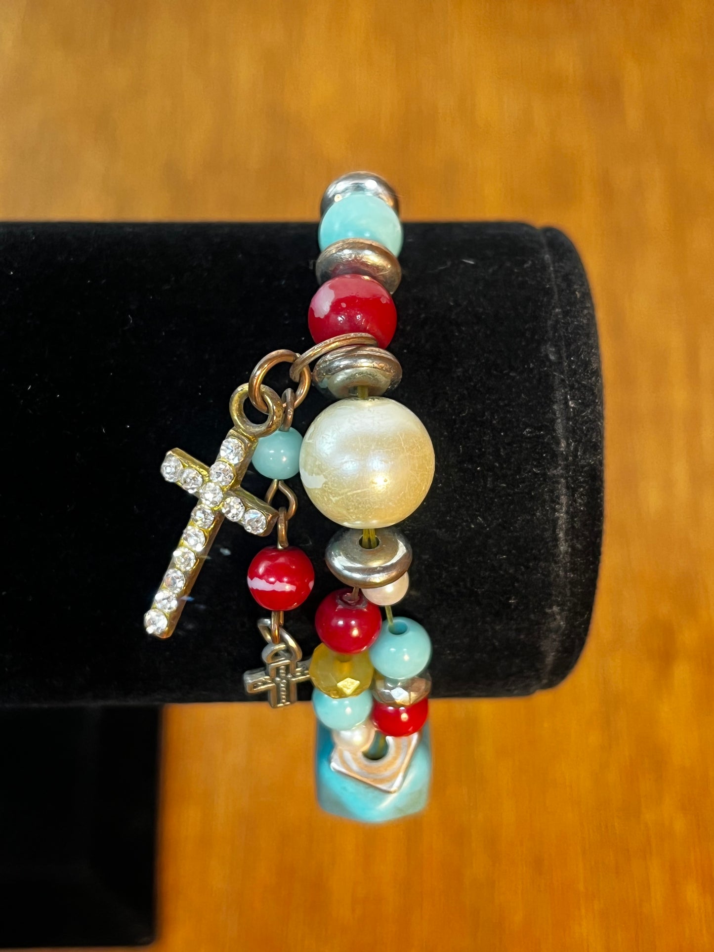 Beaded Turquoise Elastic Bracelet
