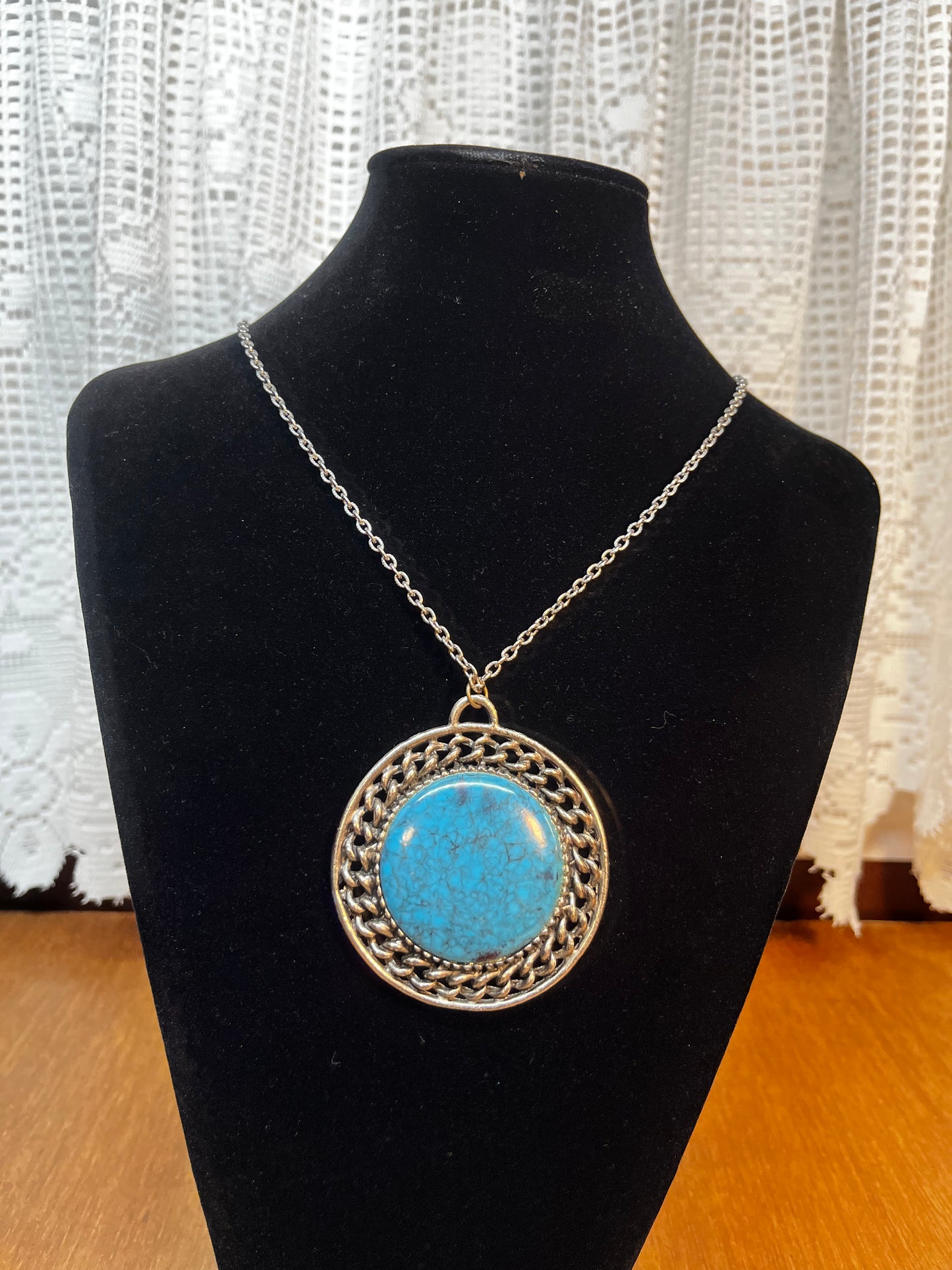 Large Teal/Turquoise Chain Pendent