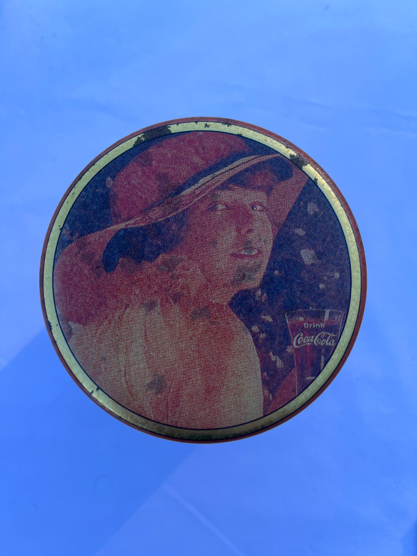 Vintage Coca Cola Tin With Bell Pin
