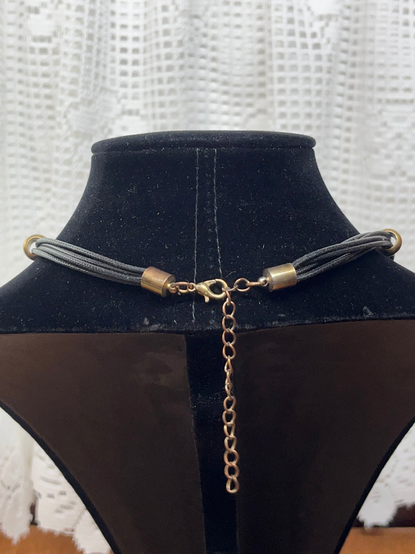 Gold & Black Feather Necklace