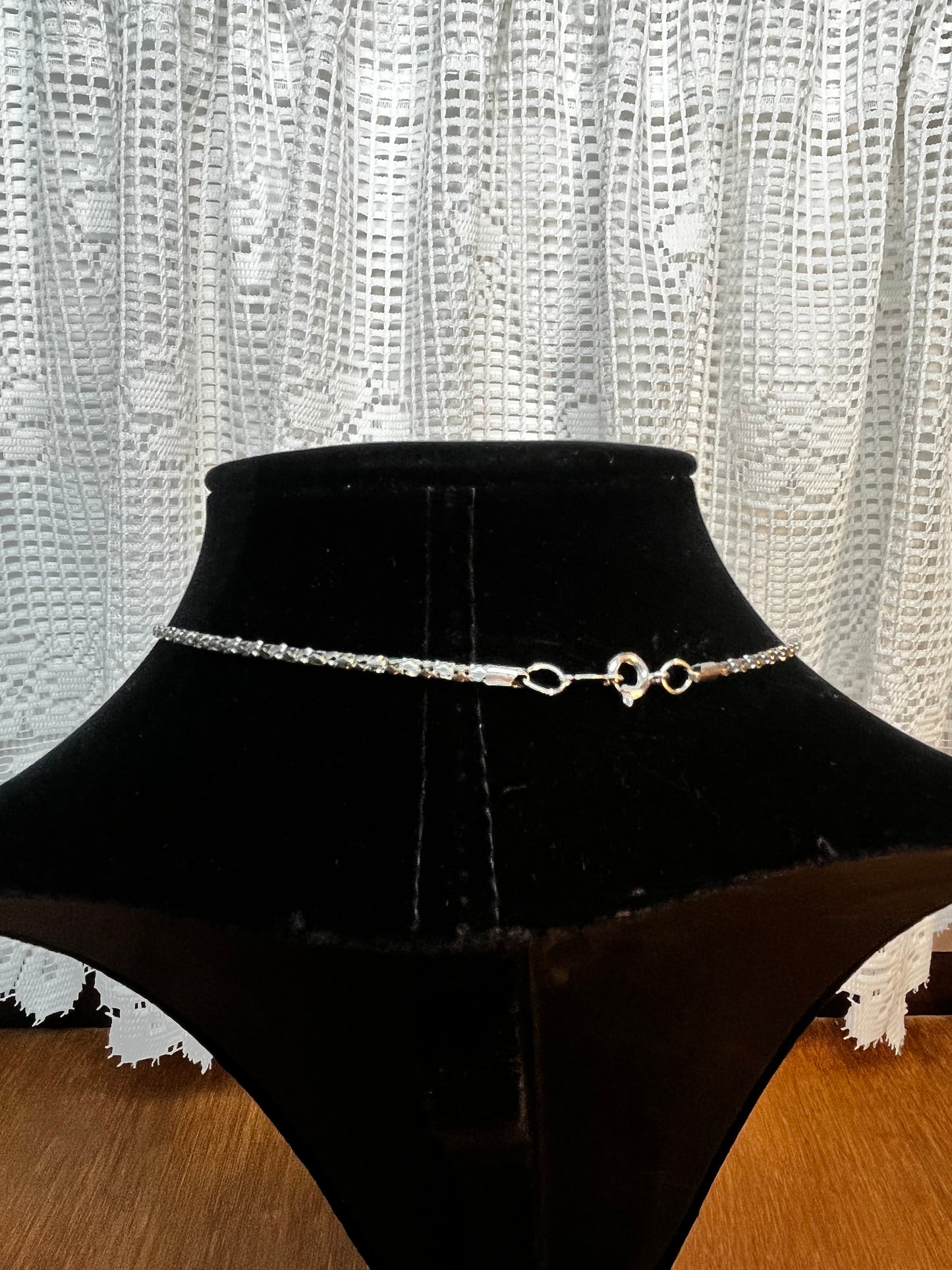Feather & Navy Blue Bead Necklace
