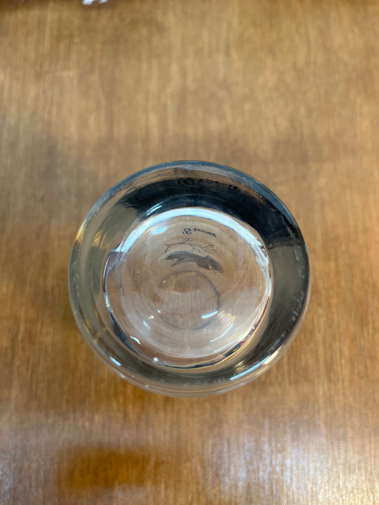 Grouse Glass Federal Game Silver Rim Drinking Glass