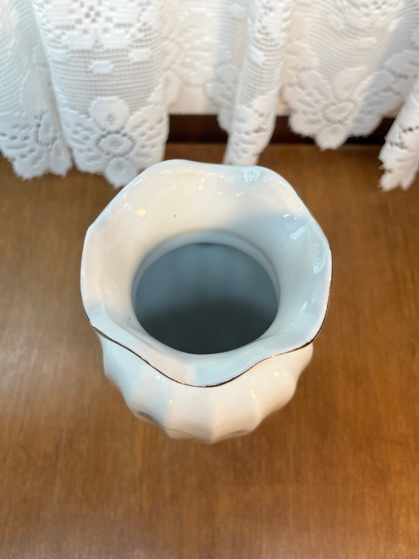 Pink Ruffle Floral Design Vase