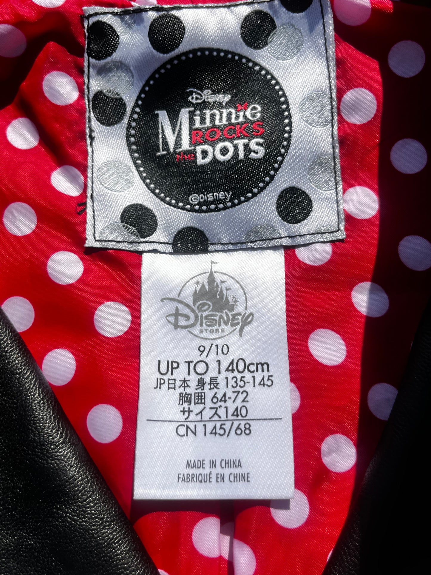 Faux Black Leather Mini Mouse Girls Disney Jacket