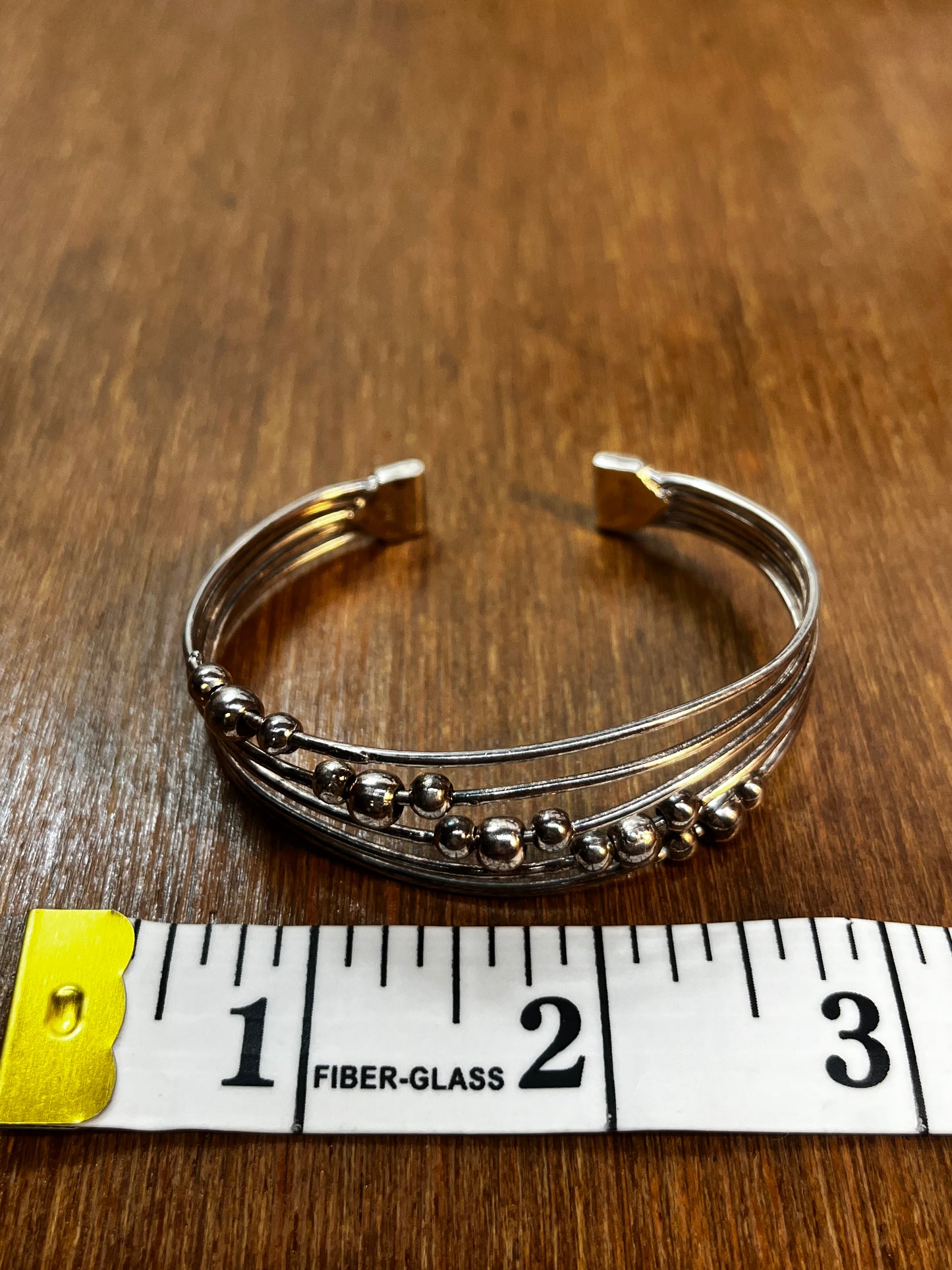 Silver Beaded Multi Band Bracelet