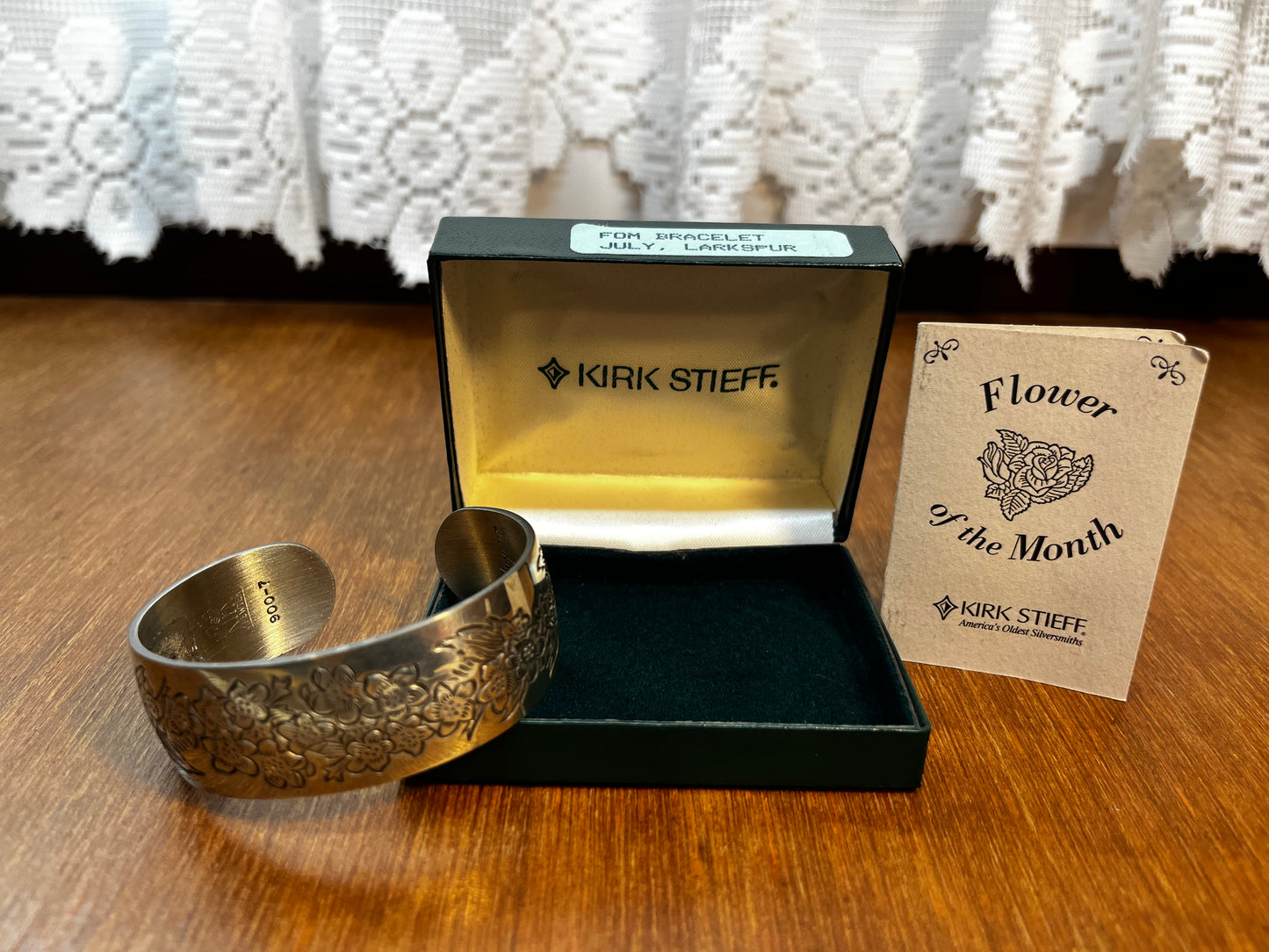 Beautiful Kirk Stieff Pewter July Bracelet