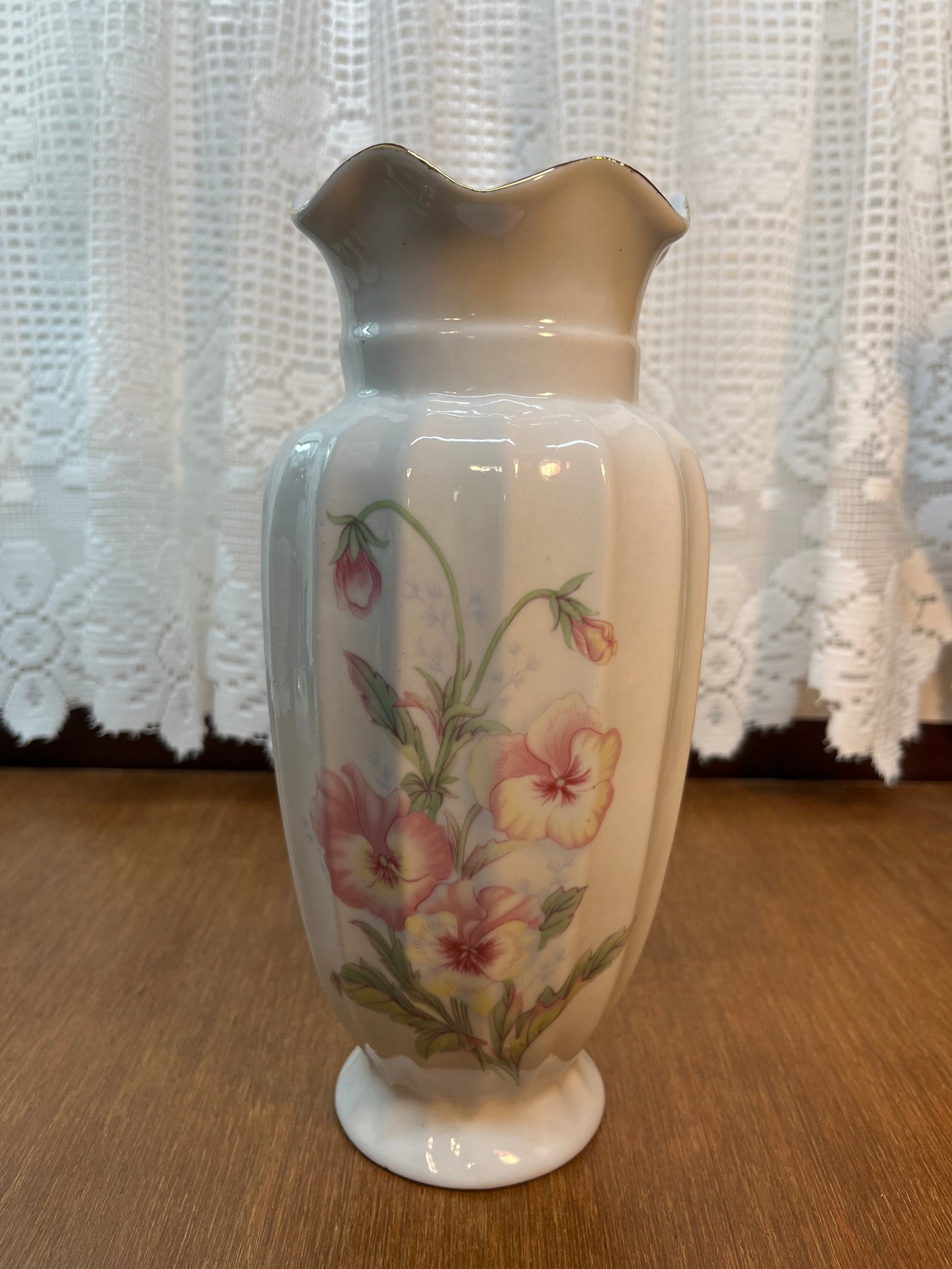 Pink Ruffle Floral Design Vase