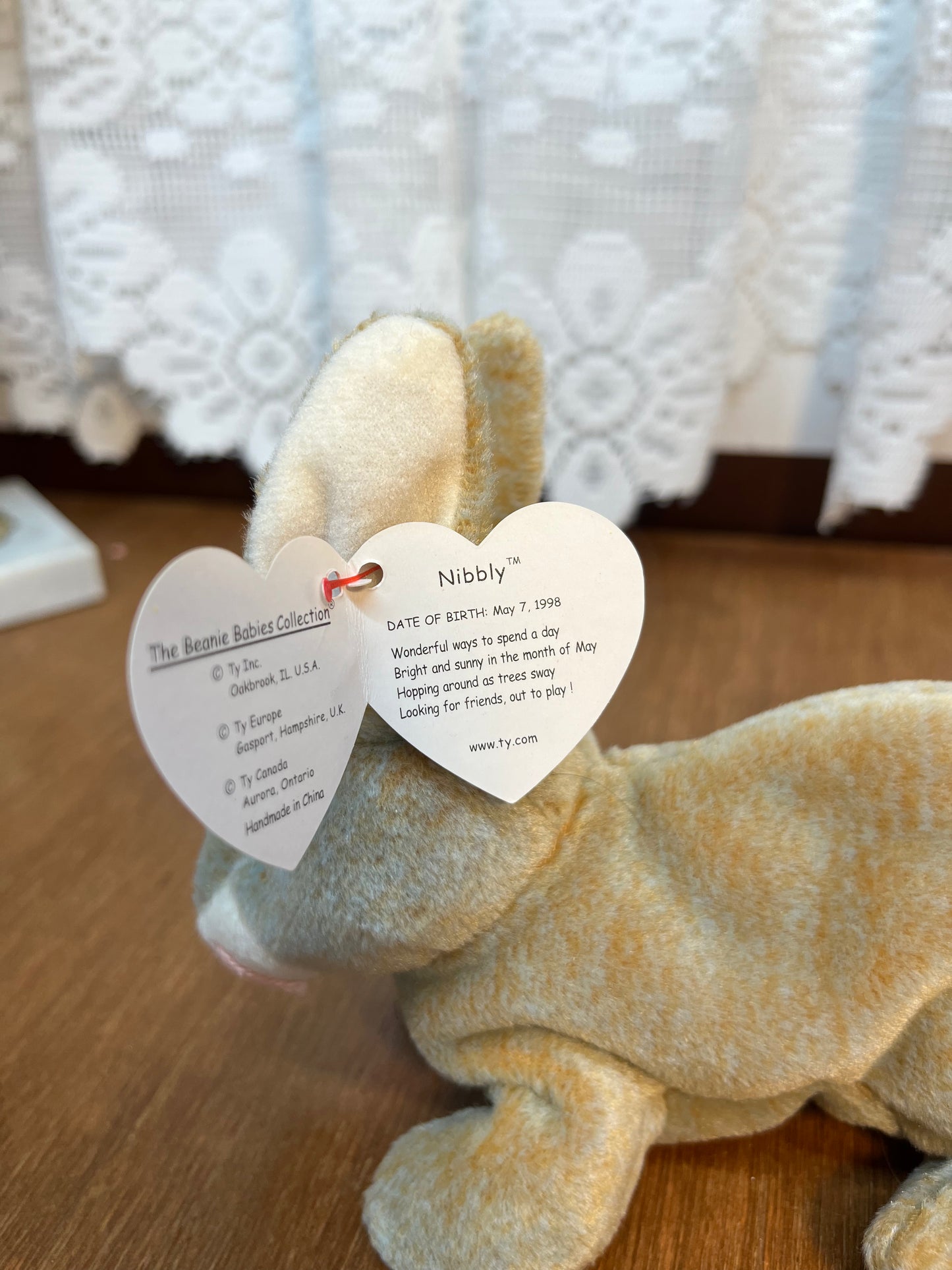 Nibbly Beanie Baby Ty Bunny With Tag