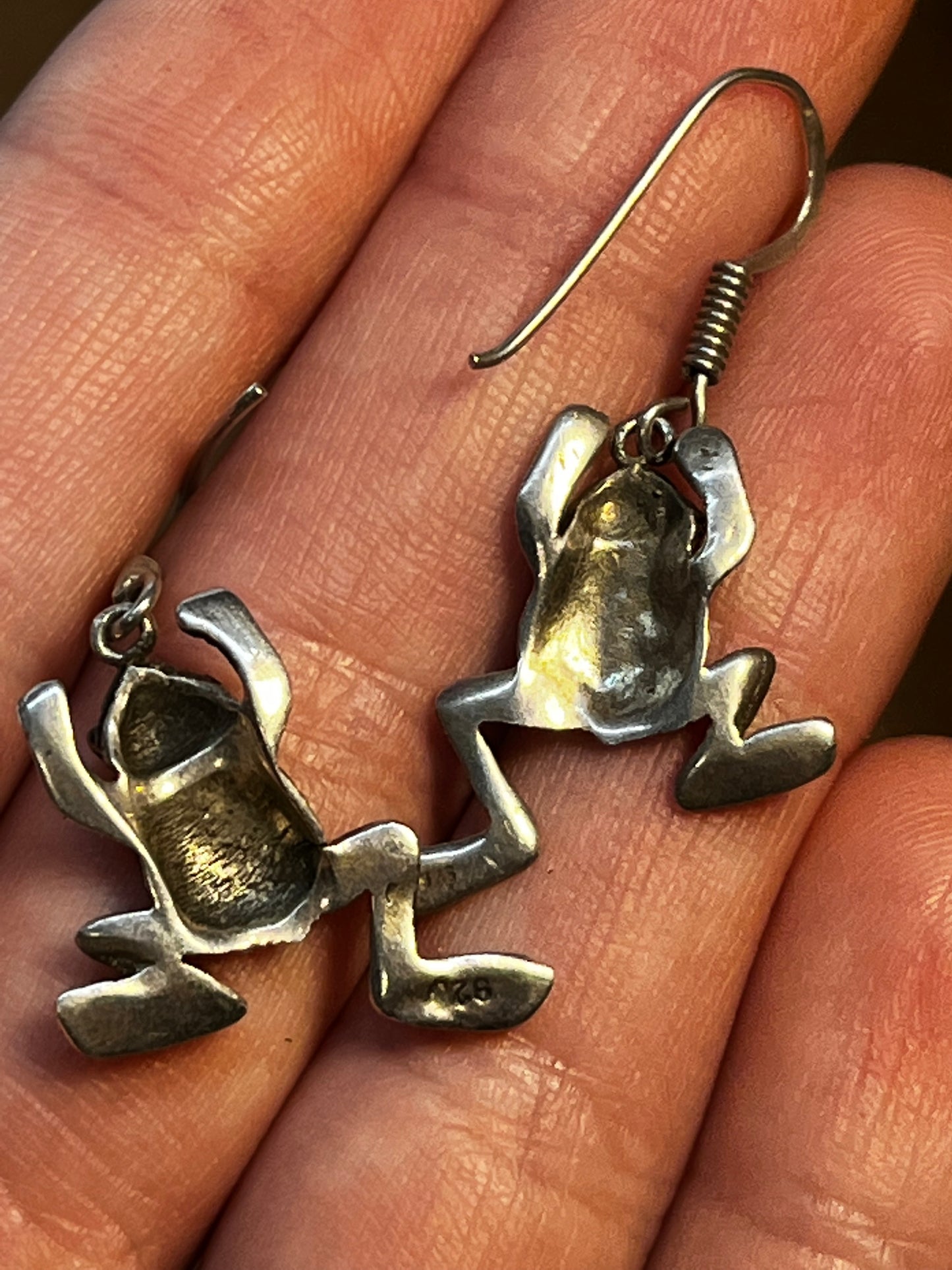Silver Frog Earrings