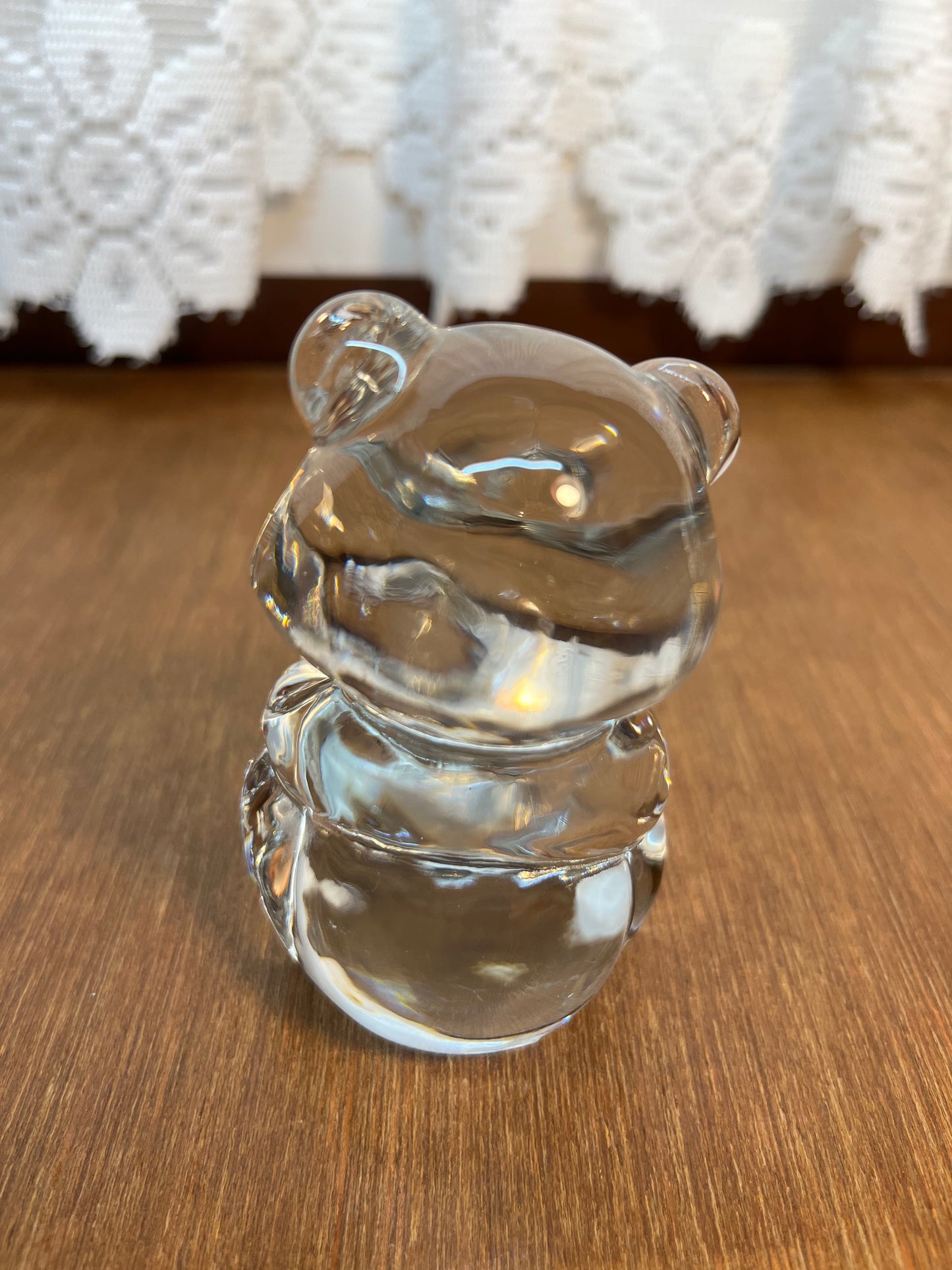 Art Glass Fenton May Birthstone Bear With Sticker