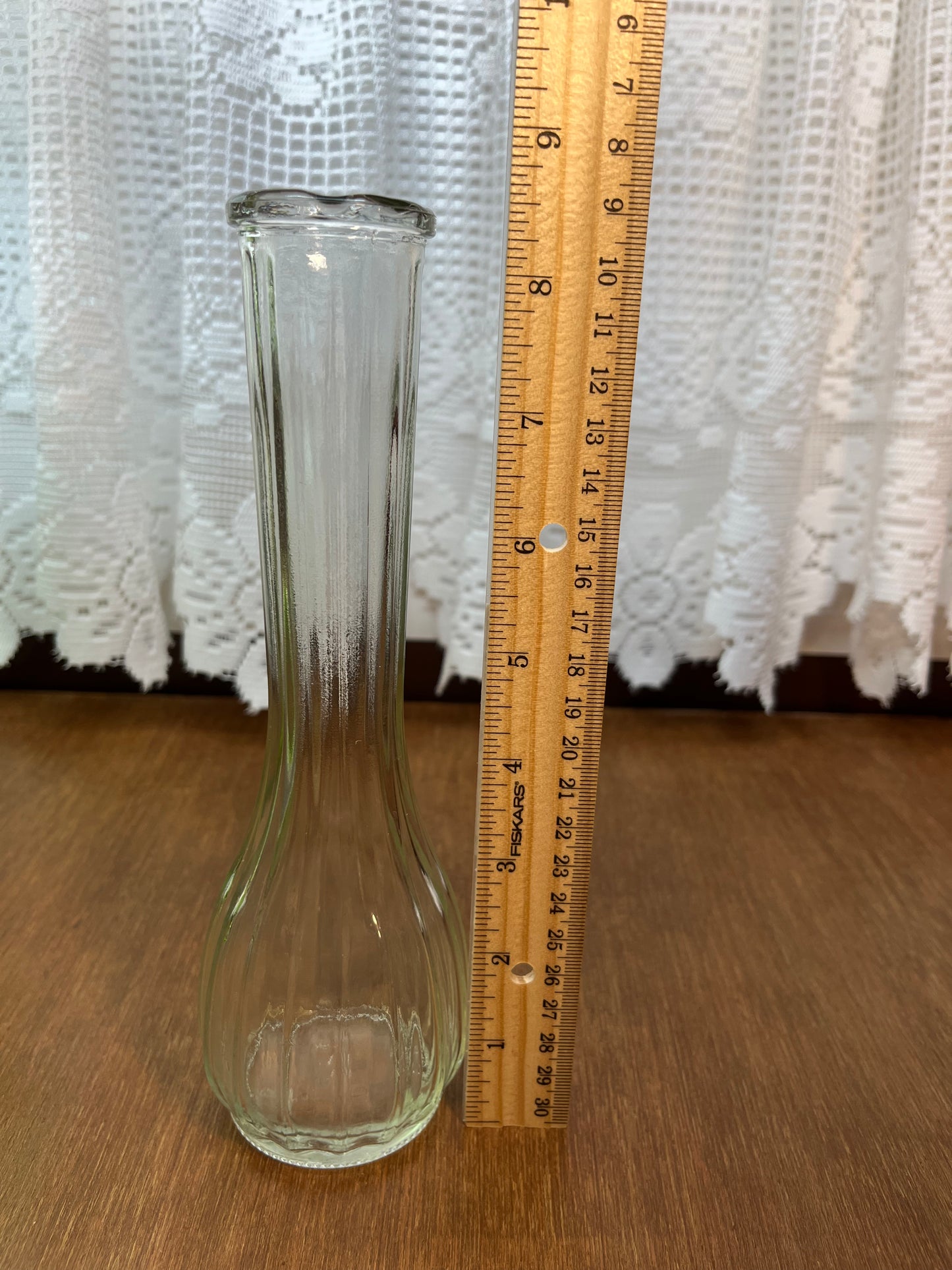 Vintage CFG Scalloped top Glass Bud Vase