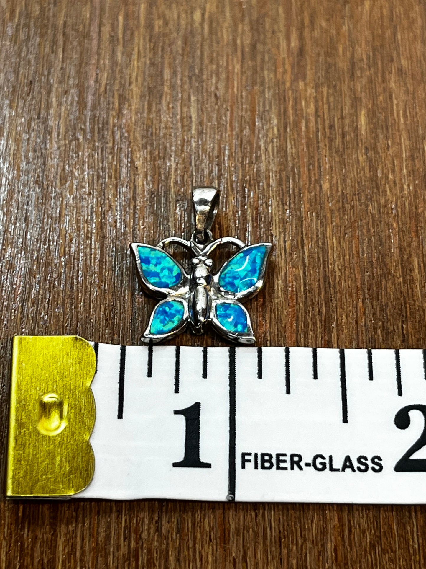 Opal Butterfly Charm Pendant