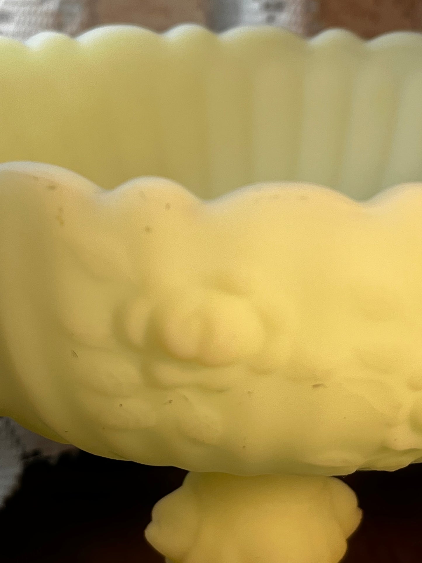 Vintage Fenton Satin Uranium Compote Pedestal Dish