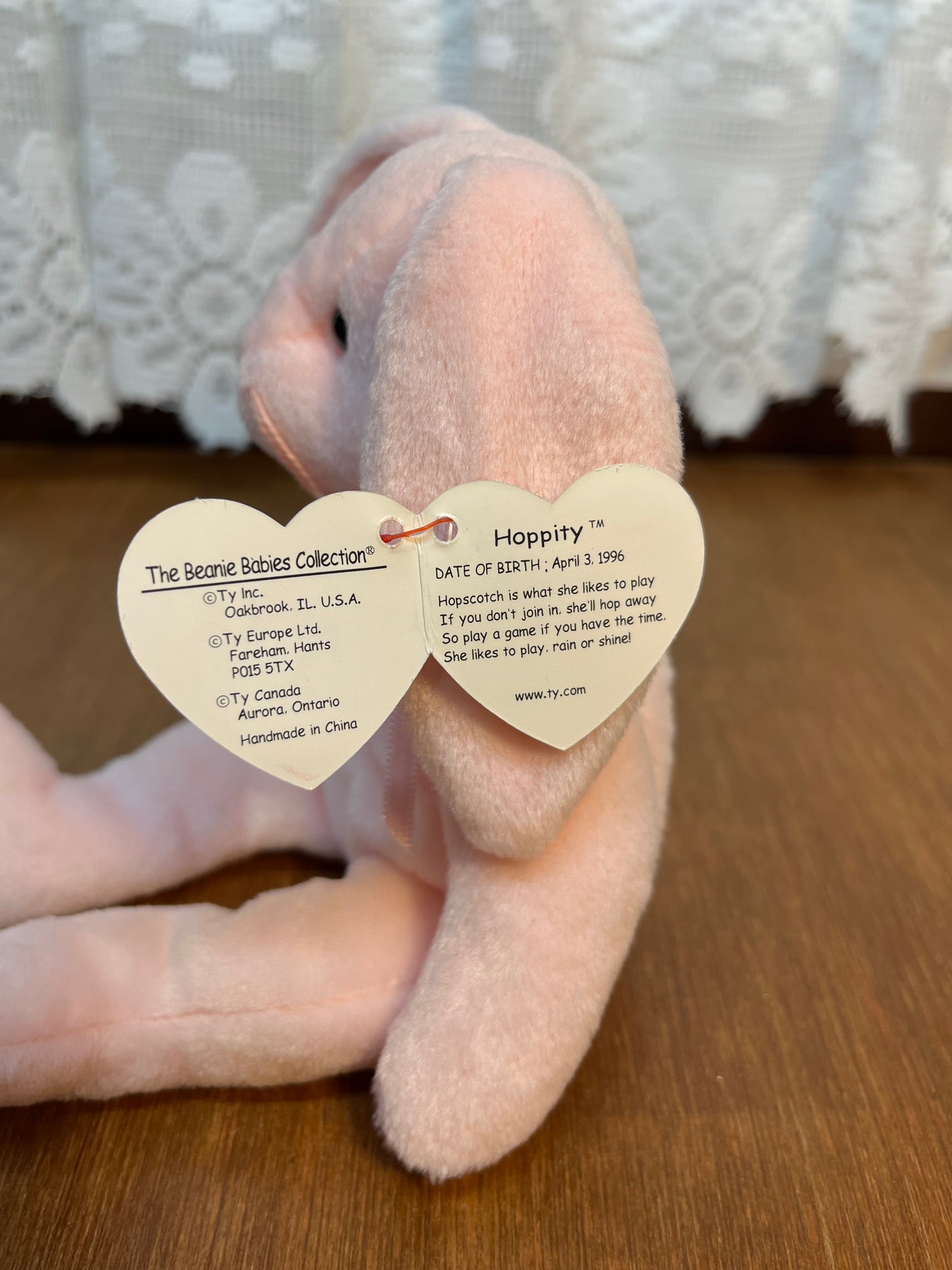 Hoppity Beanie Baby Ty Bunny With Tag
