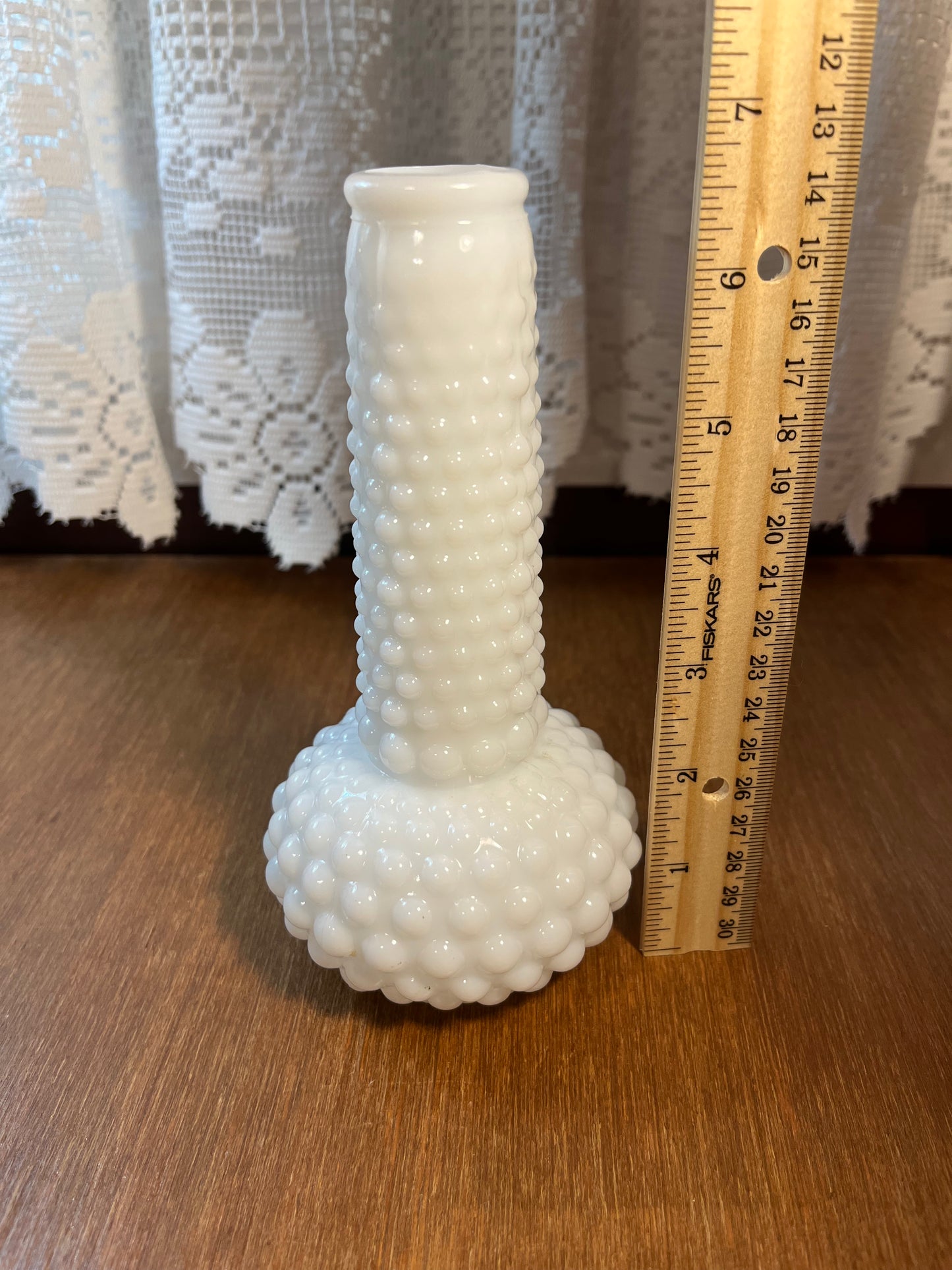 Vintage Milk Glass Hobnail Bud Vase
