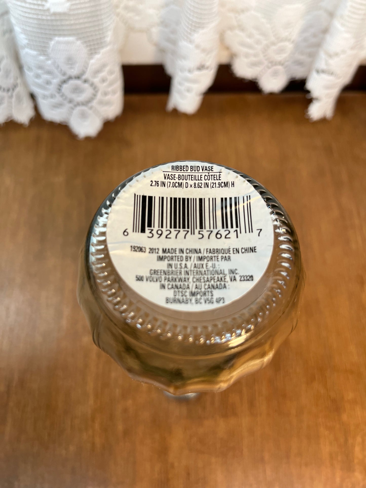 Clear Glass Ribbed Bud Vase