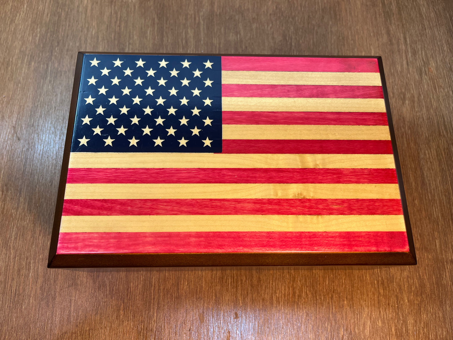 Vintage American Flag Bombay Company Music Box