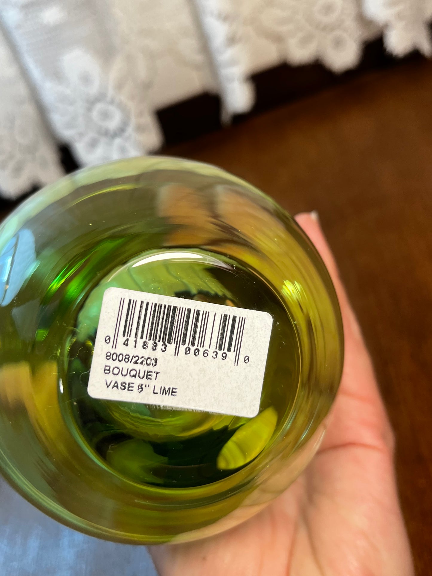 Crystal Miller Rogaska Bouquet Lime Green Vase