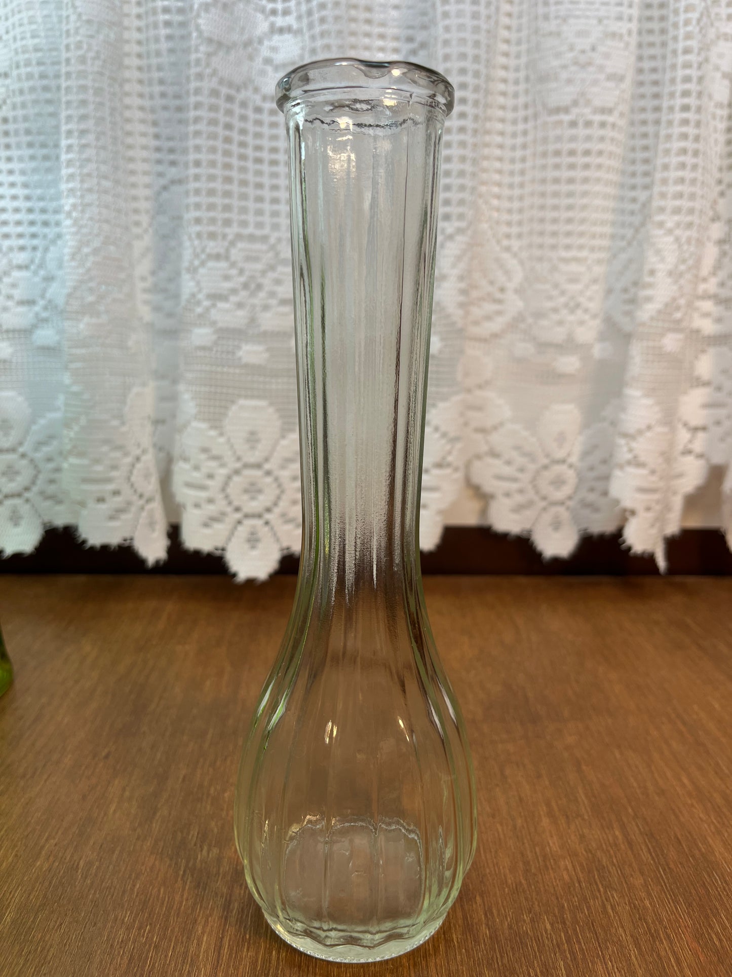 Vintage CFG Scalloped top Glass Bud Vase