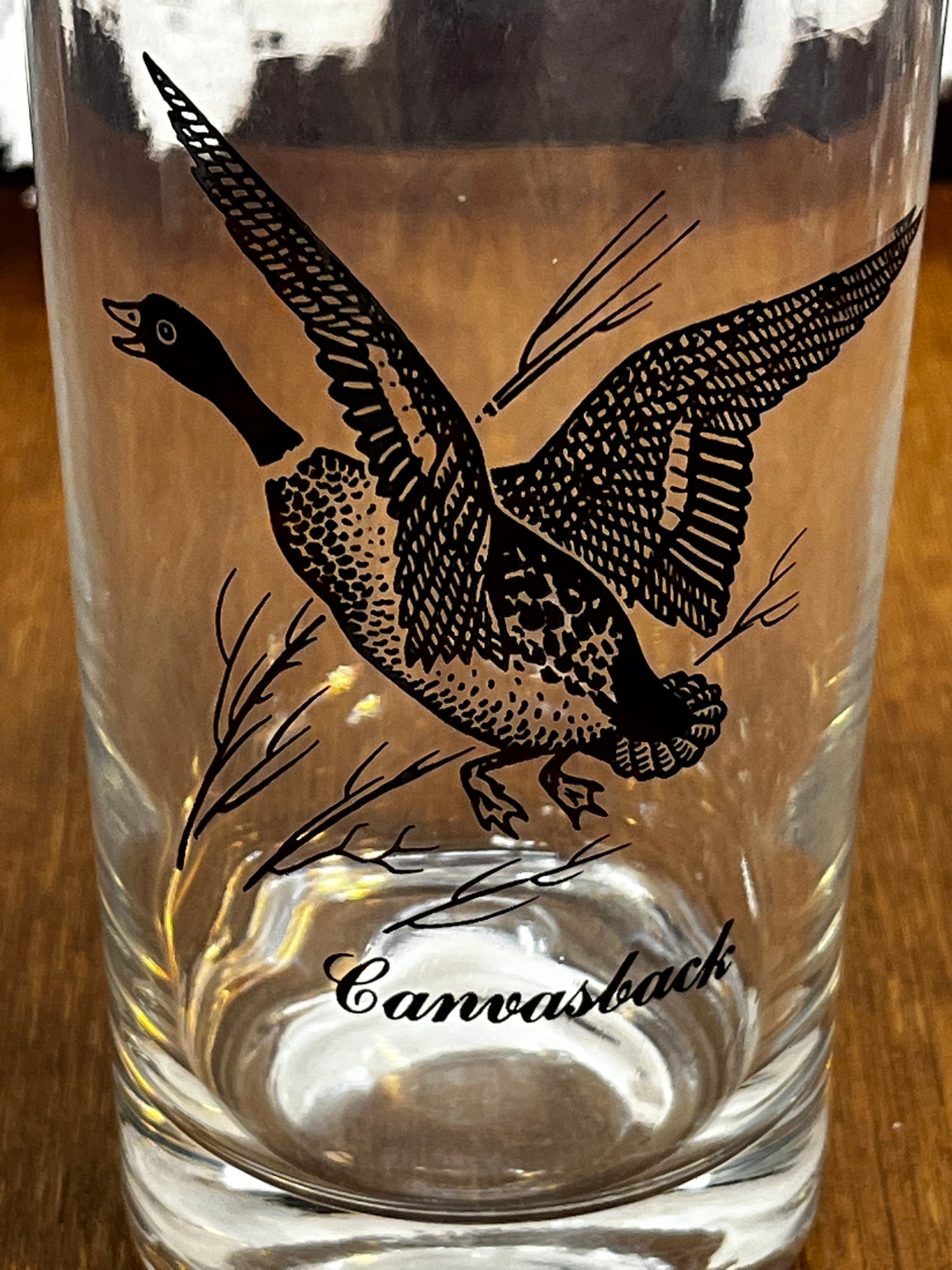 Set Of Four Silver Rimmed Federal Game Bird Drinking Glasses