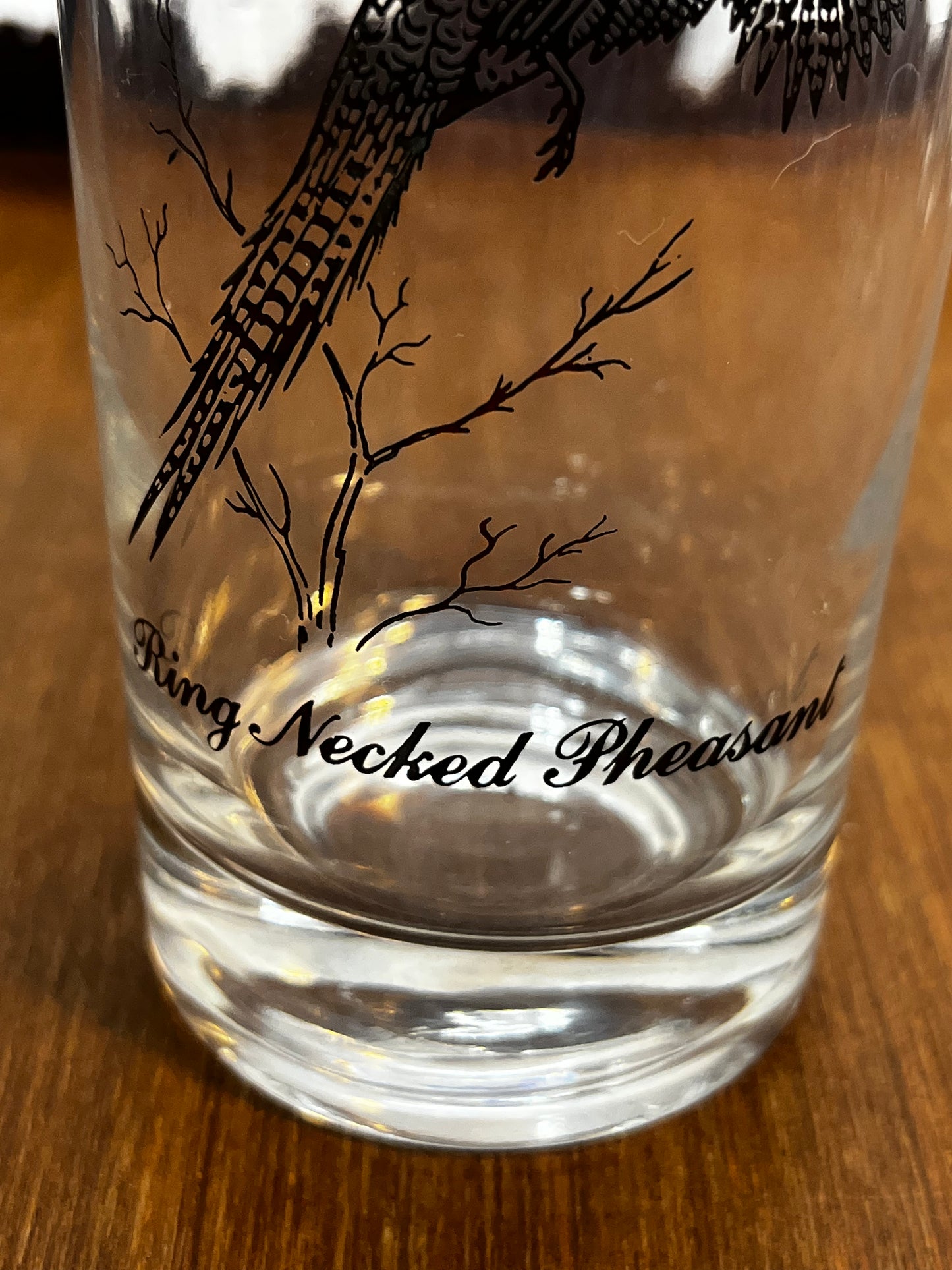 Set Of Four Silver Rimmed Federal Game Bird Drinking Glasses