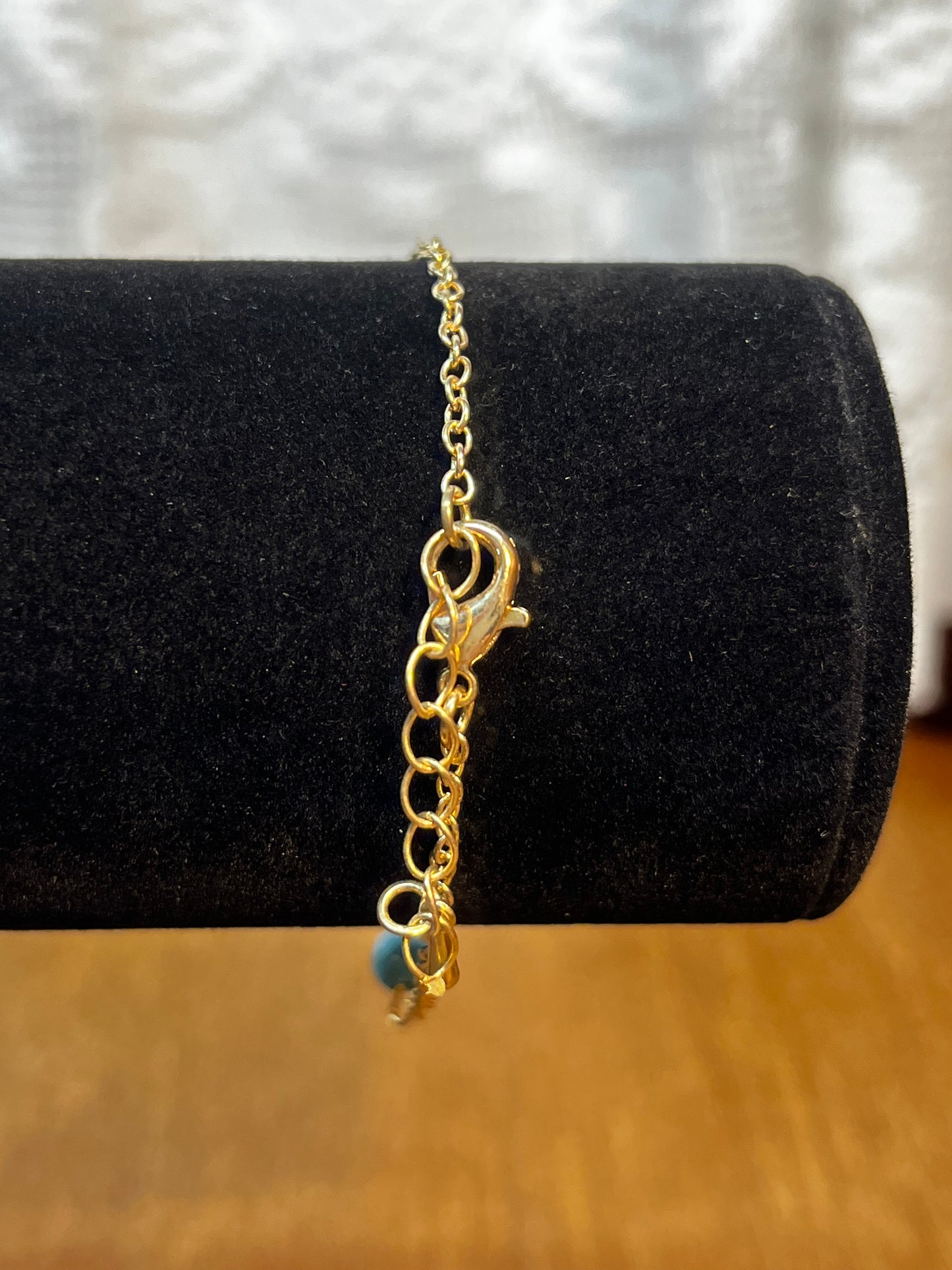 Infinity Turquoise Color Beaded Adjustable Bracelet