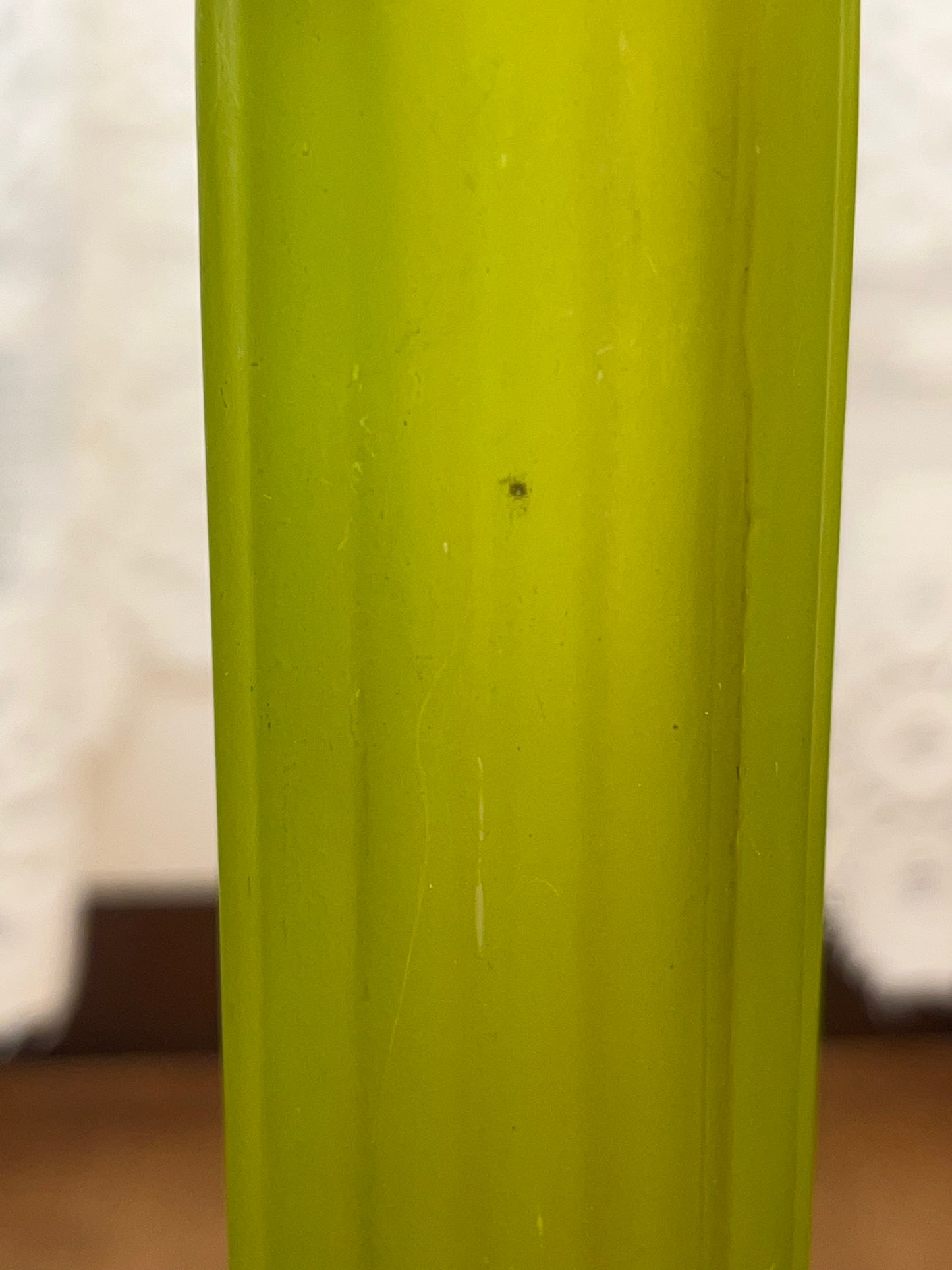 Matte Green Glass Ribbed Bud Vase