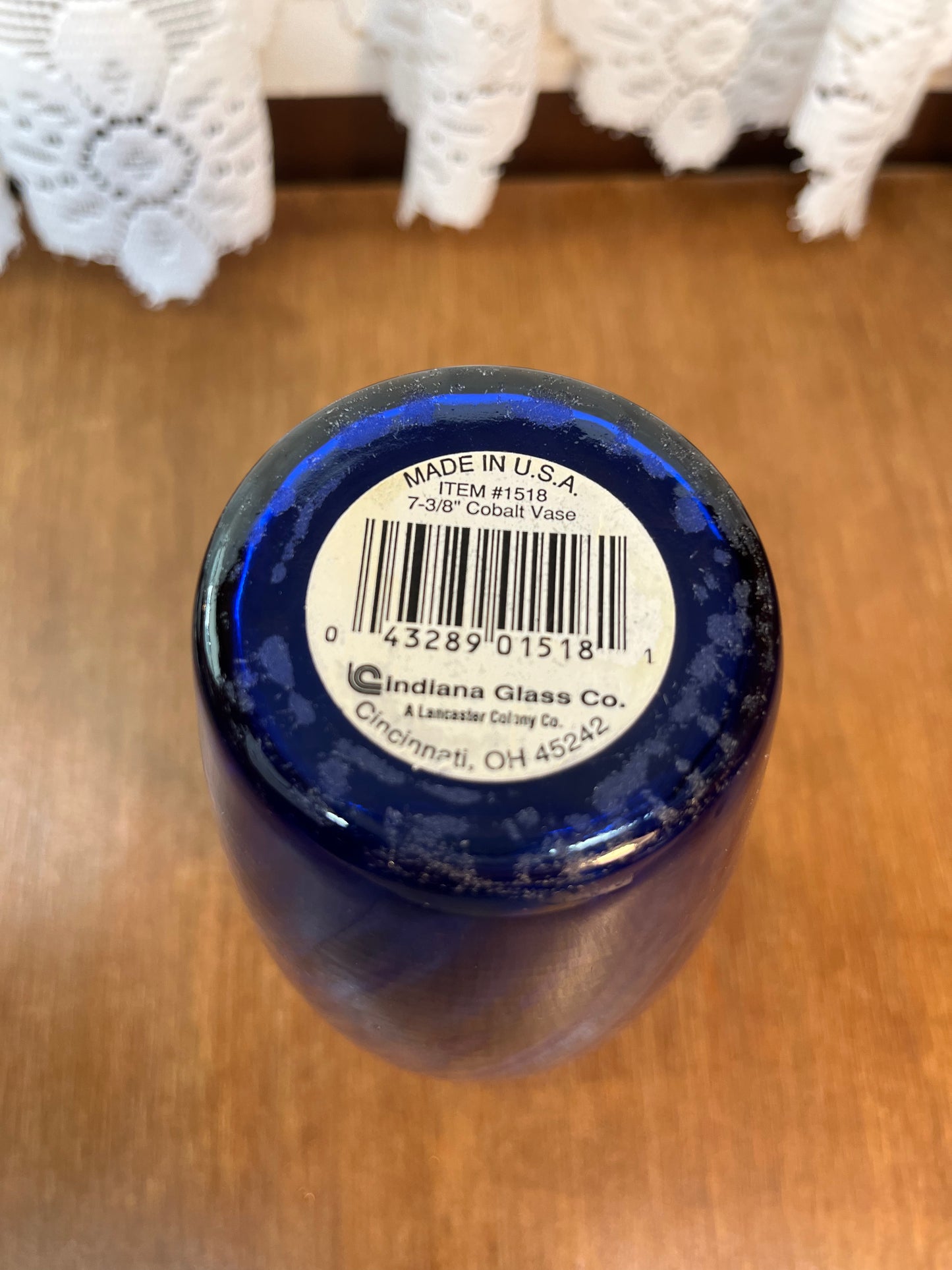 Cobalt Blue Indiana Glass Co USA Vase