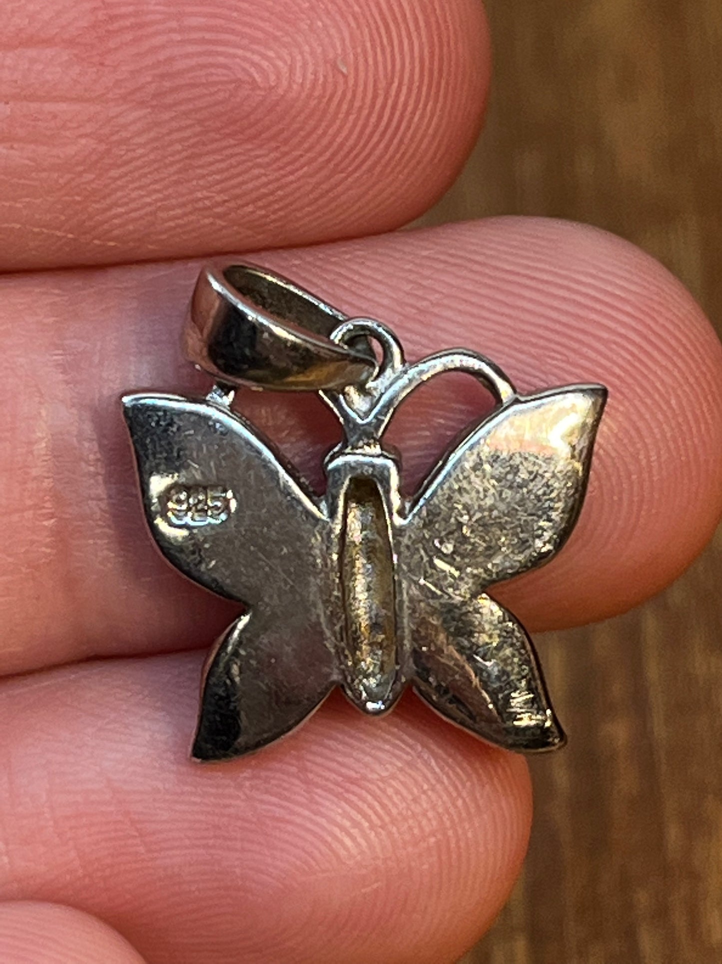 Opal Butterfly Charm Pendant