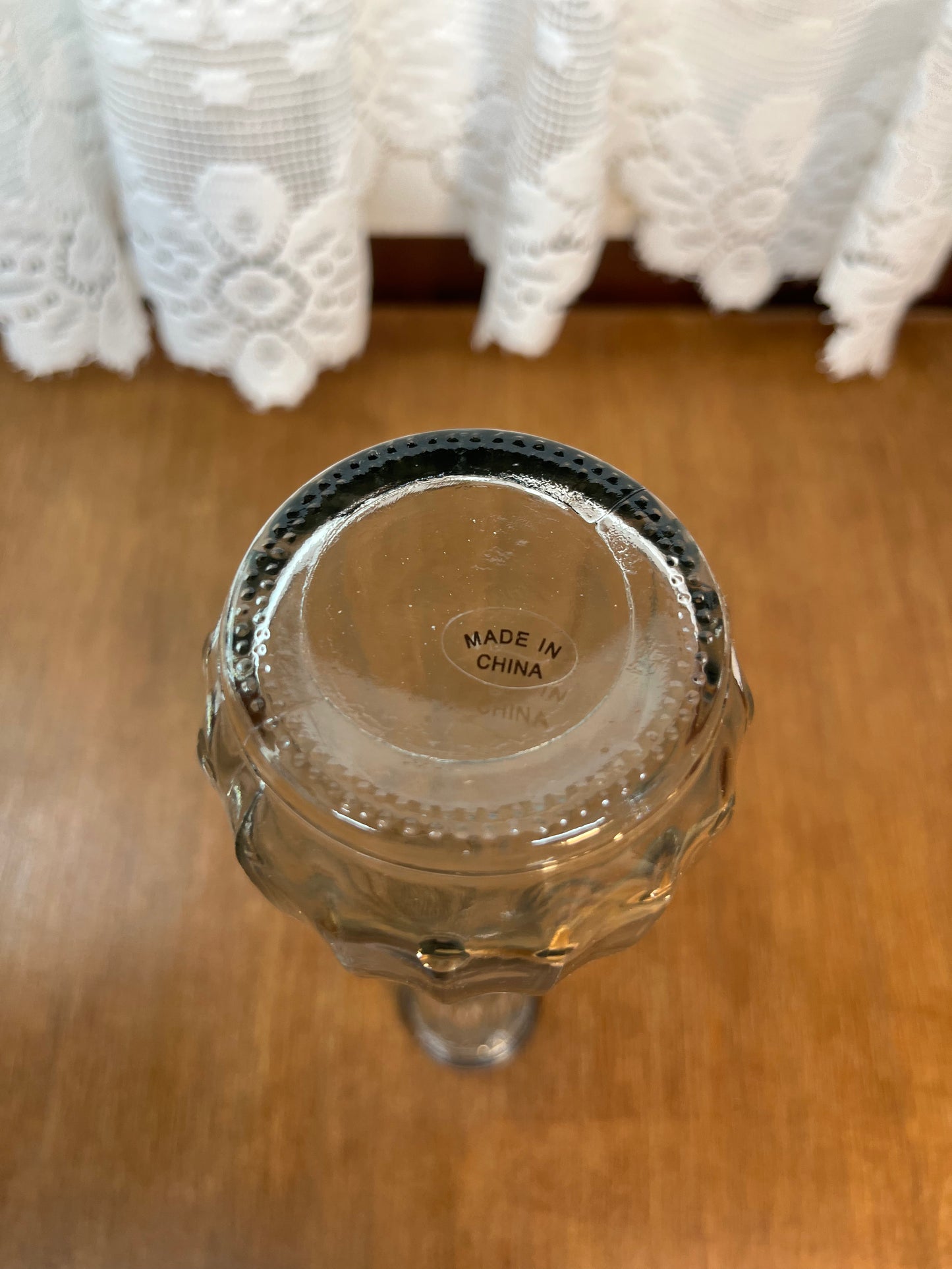 Clear Glass Ribbed Bud Vase