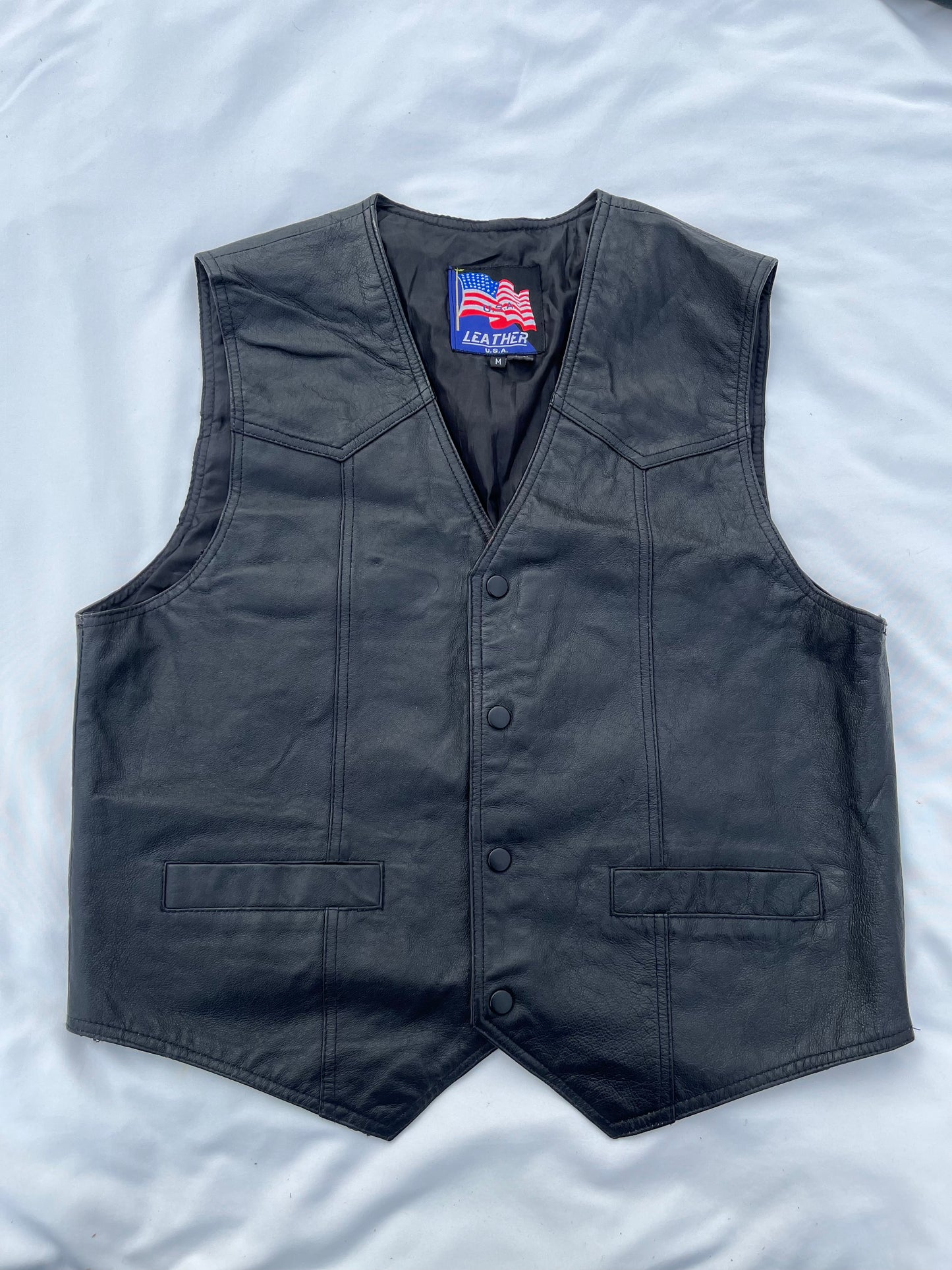 Leather USA Motorcycle Vest