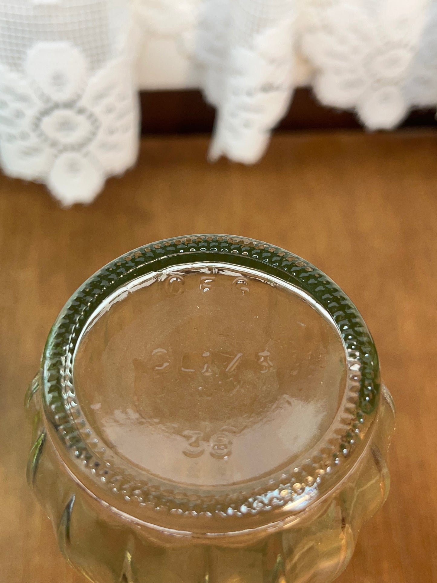 Vintage CFG Scalloped top Glass Bud Vase