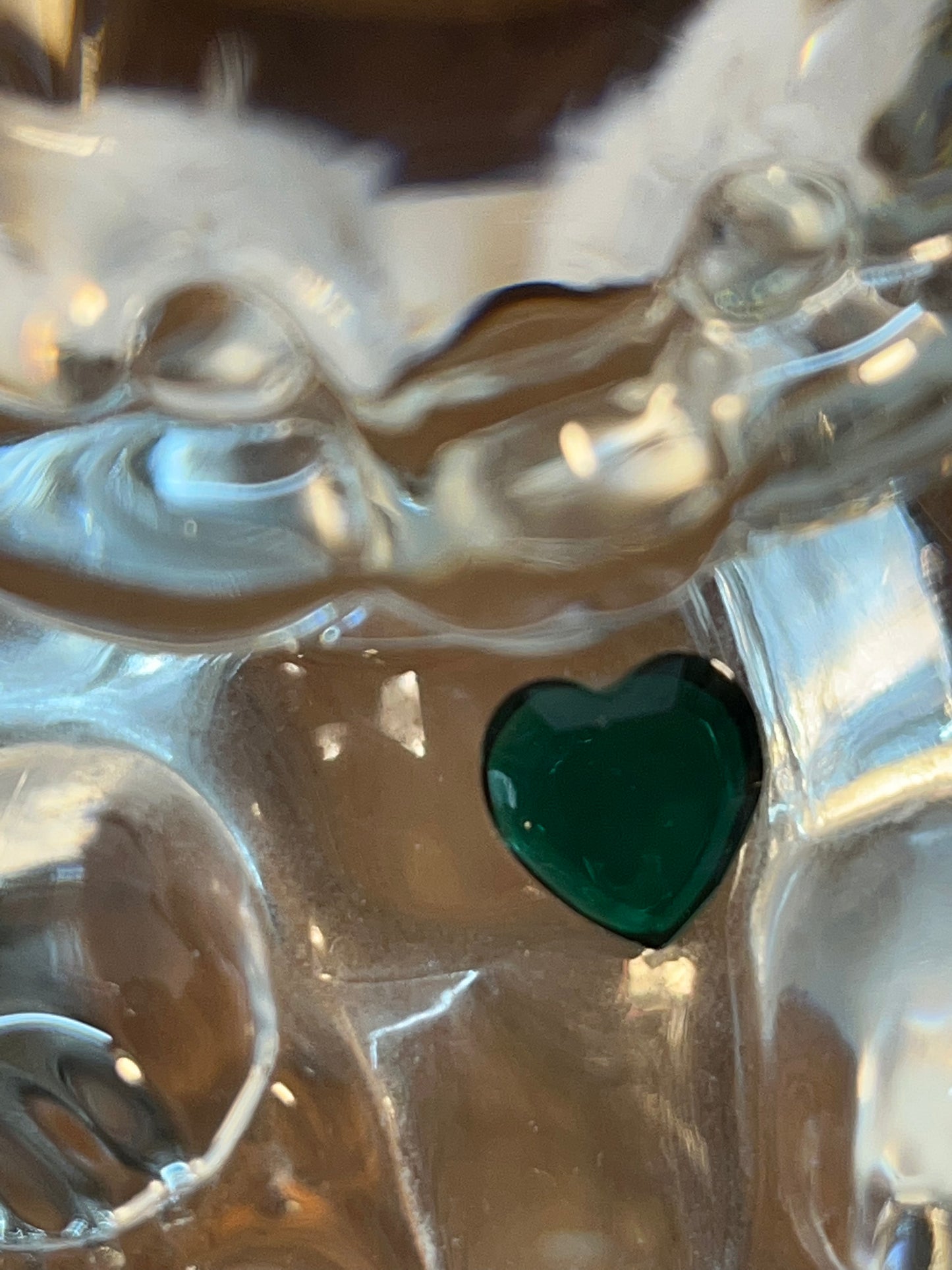 Art Glass Fenton May Birthstone Bear With Sticker