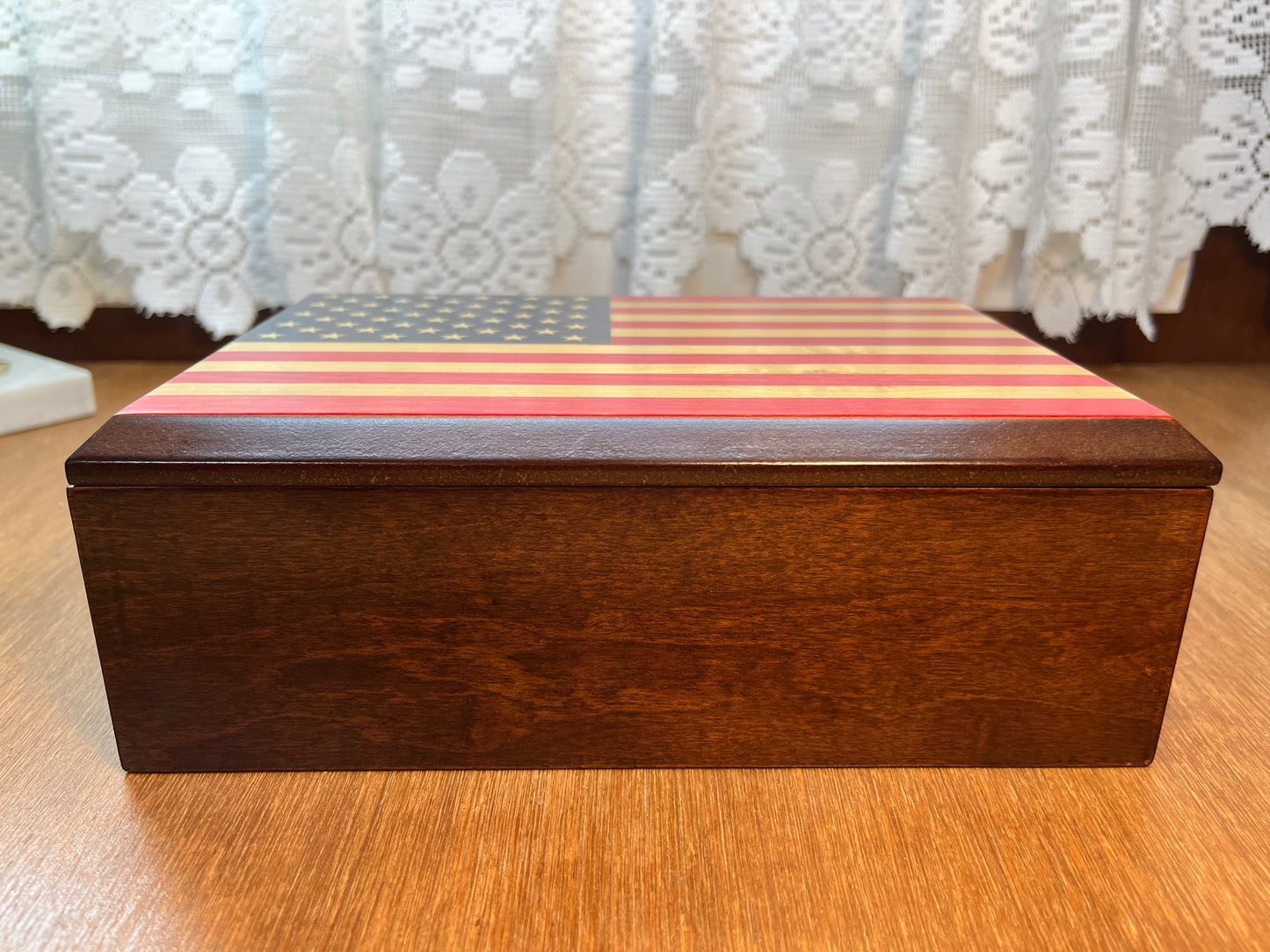 Vintage American Flag Bombay Company Music Box