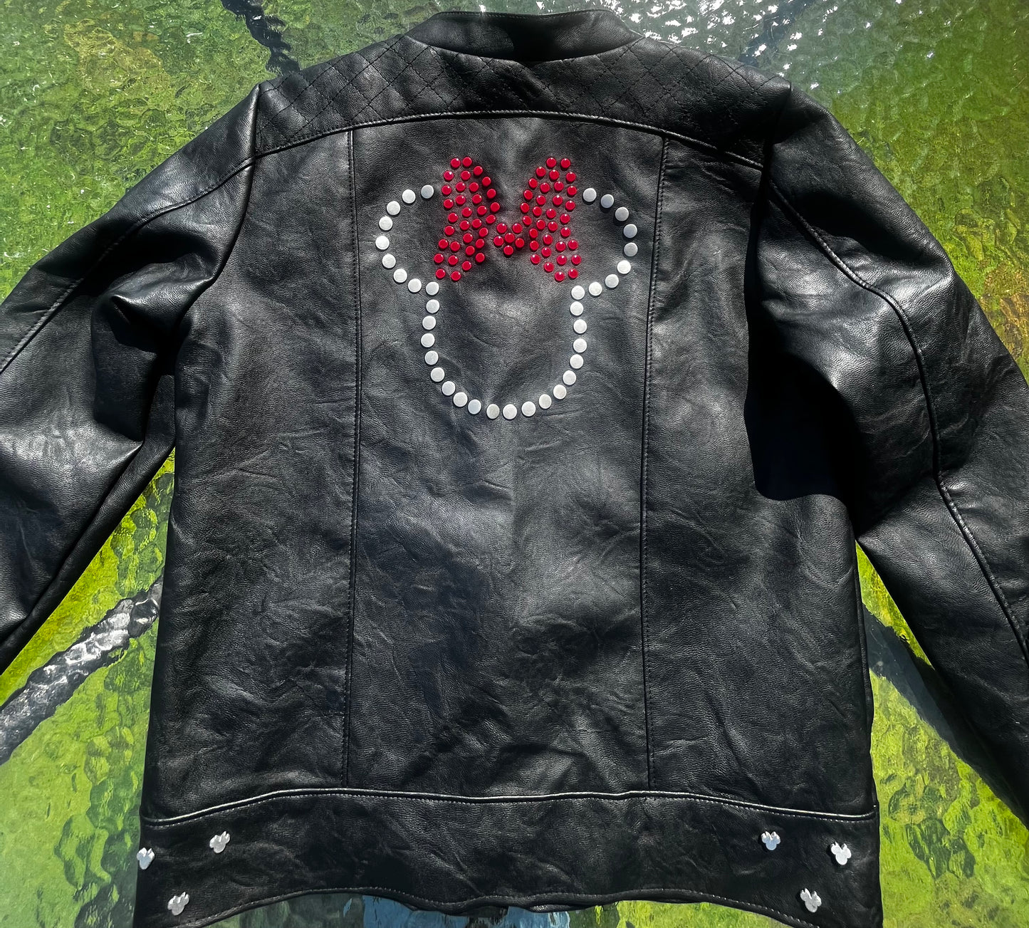 Faux Black Leather Mini Mouse Girls Disney Jacket