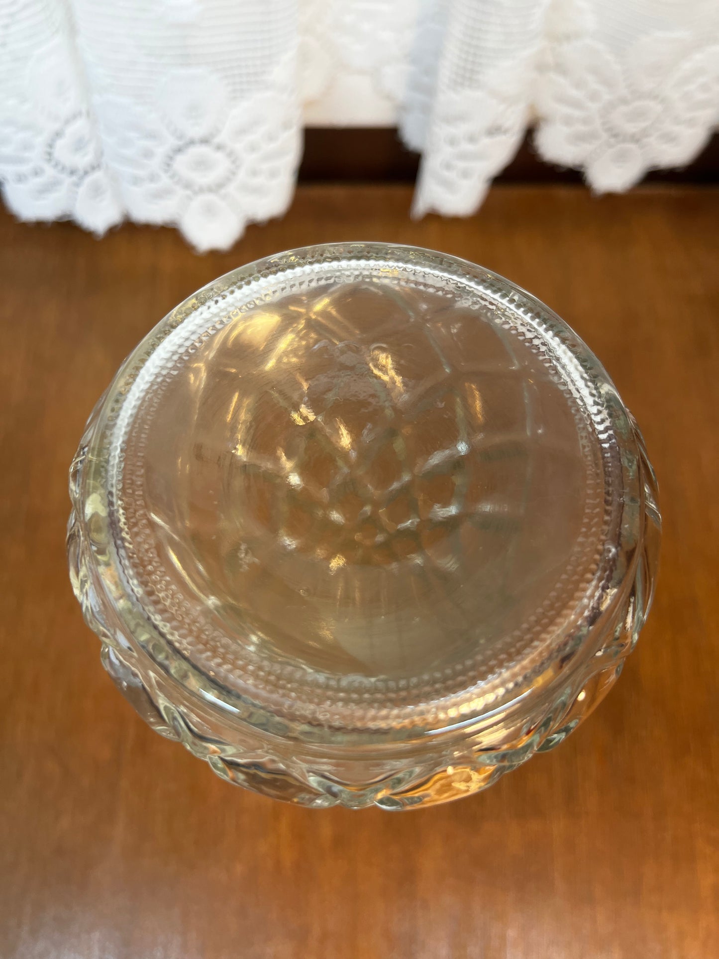 Vintage Clear Quilted Diamond Pattern Bud Vase