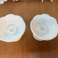 Vintage Set Of Two Milk Glass Grape Harvest Candle Holders