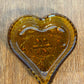 Vintage Amber Tiara Glass Heart Trinket