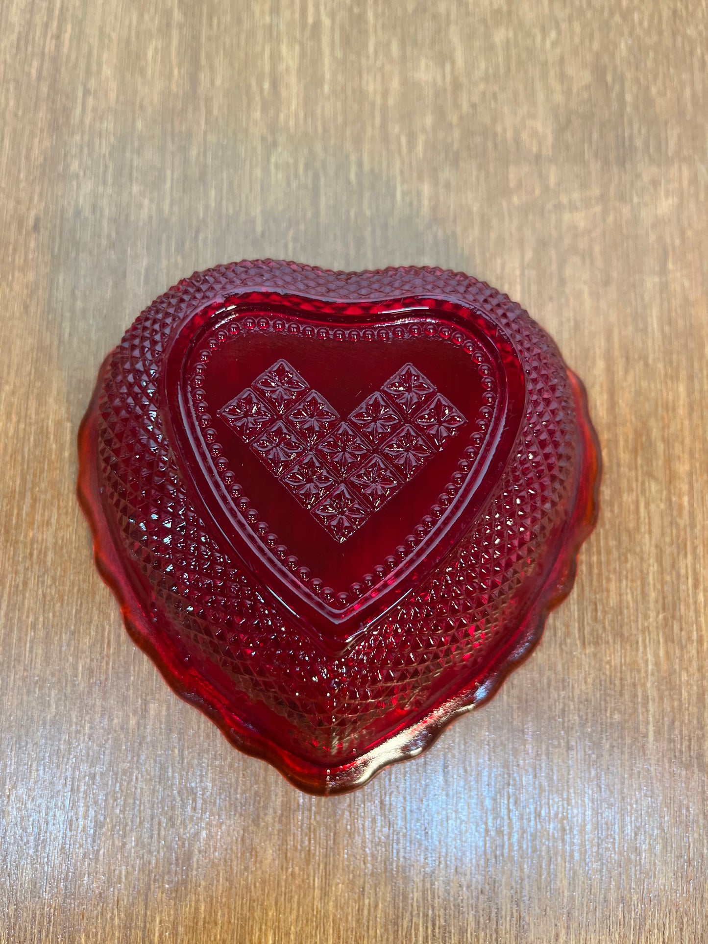 Vintage Ruby Red Fluorescent Heart